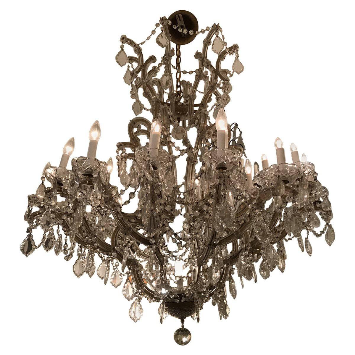 Large Maria Theresa Twenty Five-Light Crystal Chandelier