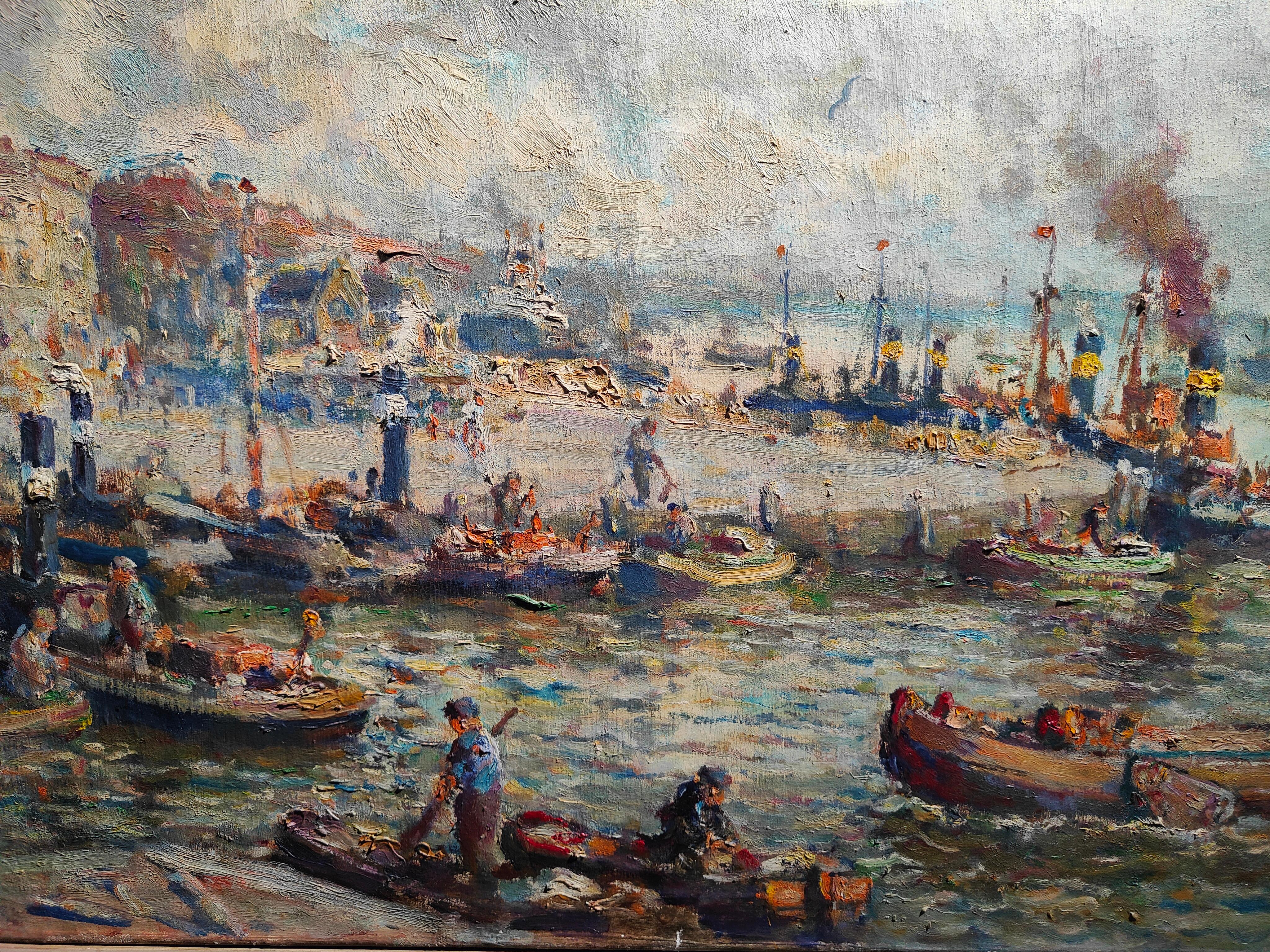Large Marine Oil by Evert Moll Voorburg 1878-1955 the Hague For Sale 5