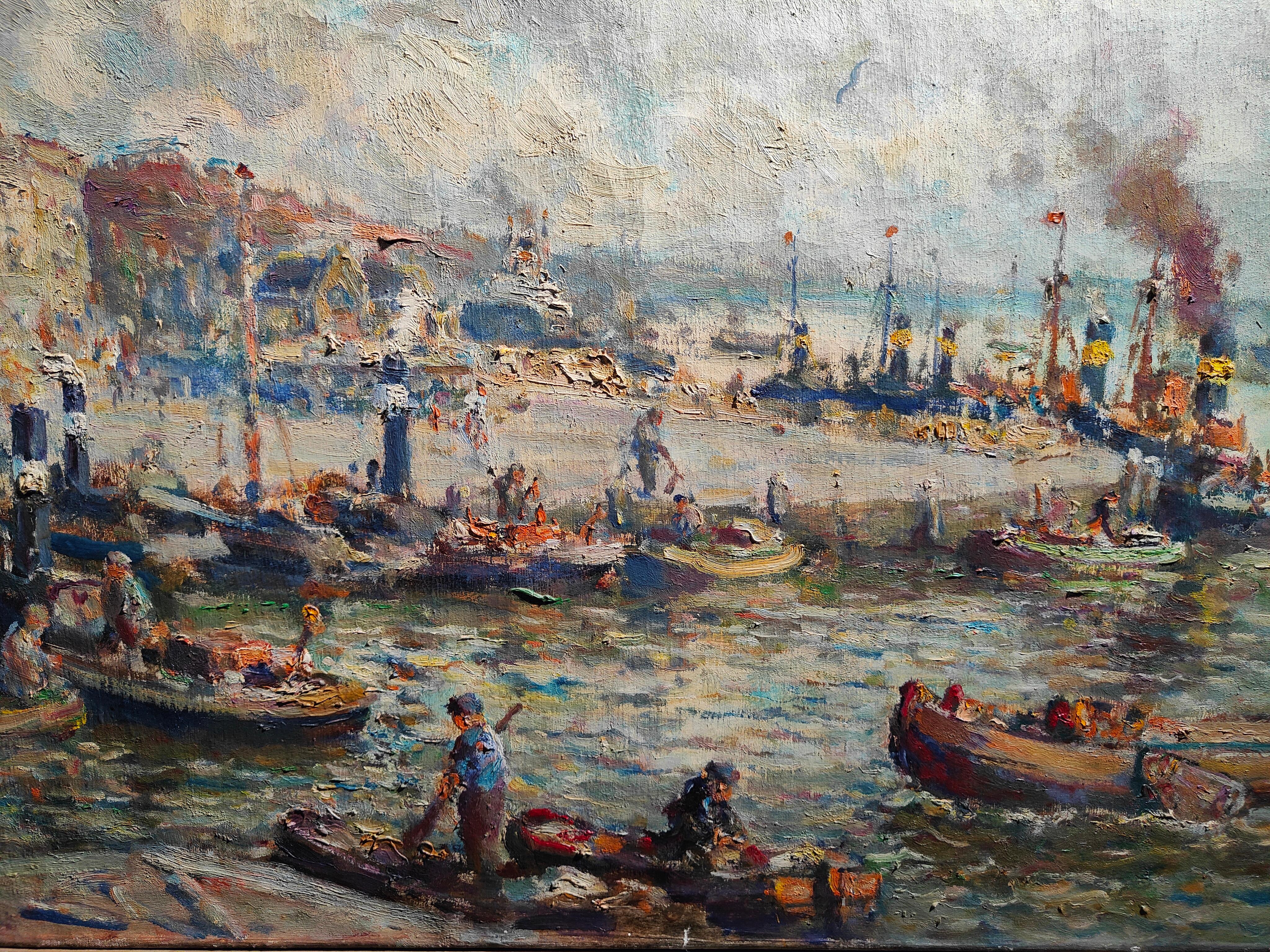 Large Marine Oil by Evert Moll Voorburg 1878-1955 the Hague For Sale 6