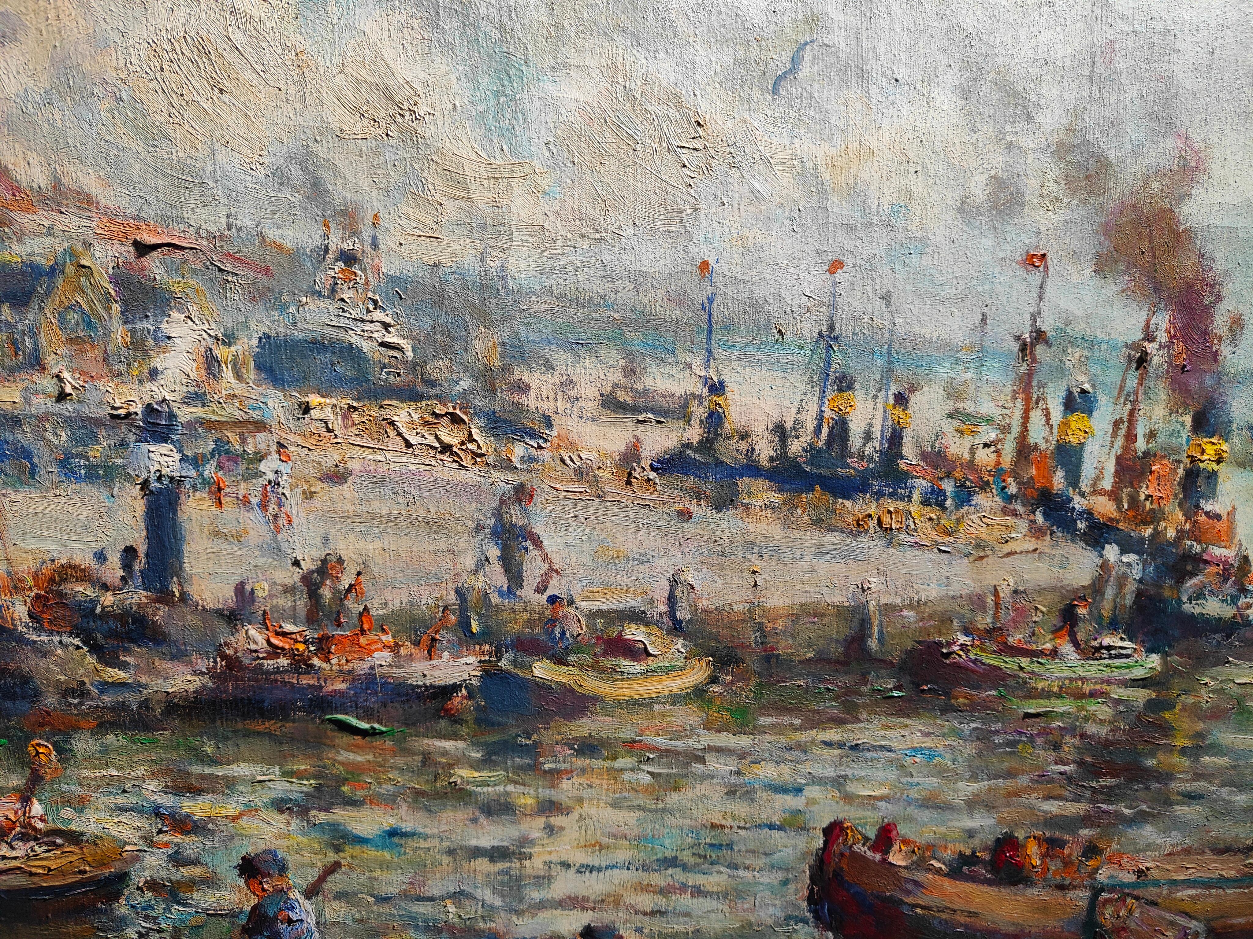 Large Marine Oil by Evert Moll Voorburg 1878-1955 the Hague For Sale 3
