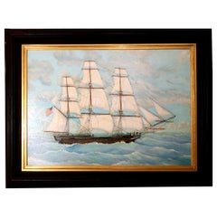 Gran pintura marina de la fragata Essex por Will Robedee