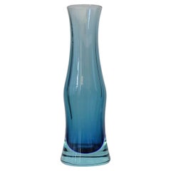Large Mario Pinzoni Blue Sommerso Glass Vase for Seguso, Italy 1960s