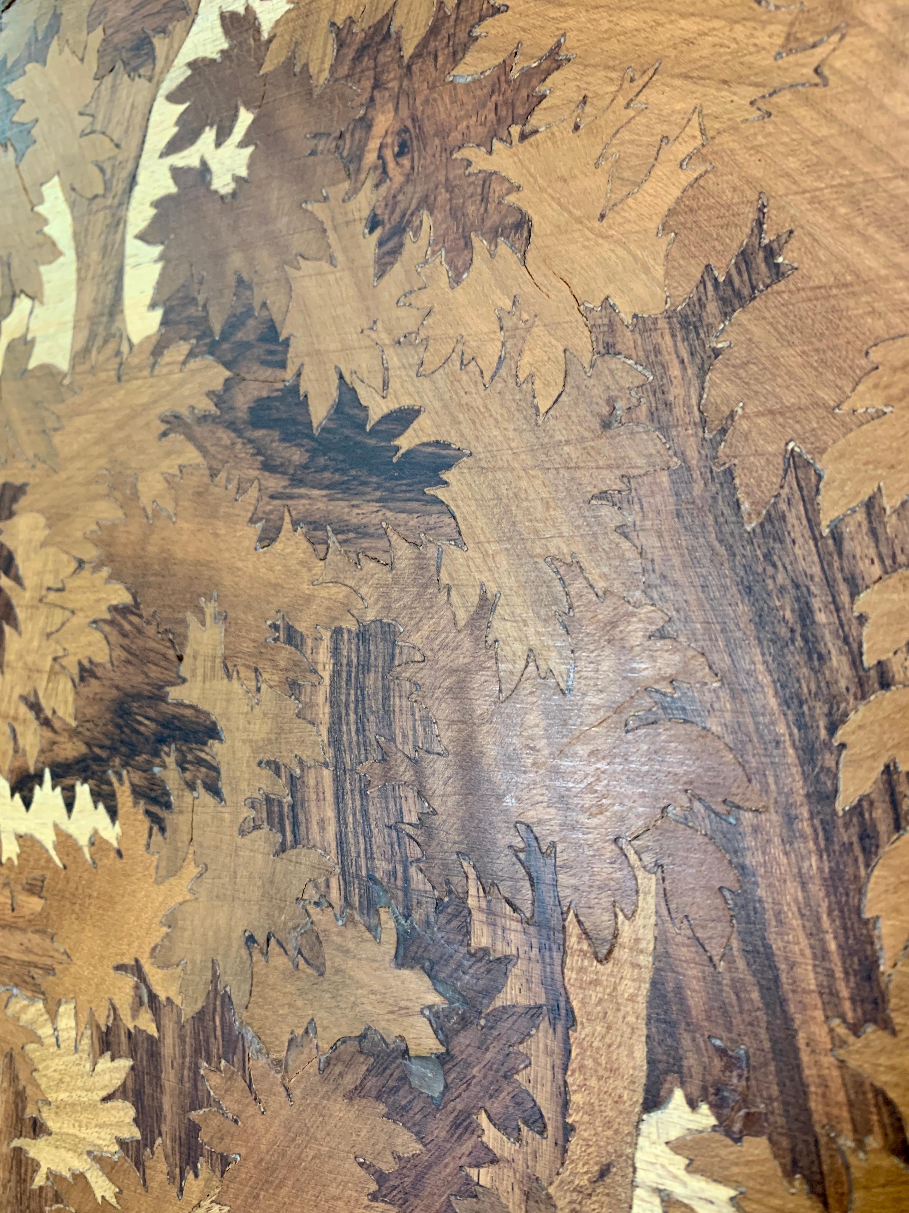 Large Marquetry Scenic Forest Wall Panel For Sale 4