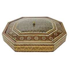 Large Marquetry Wooden Box, Middle Eastern Style, France, 1970s