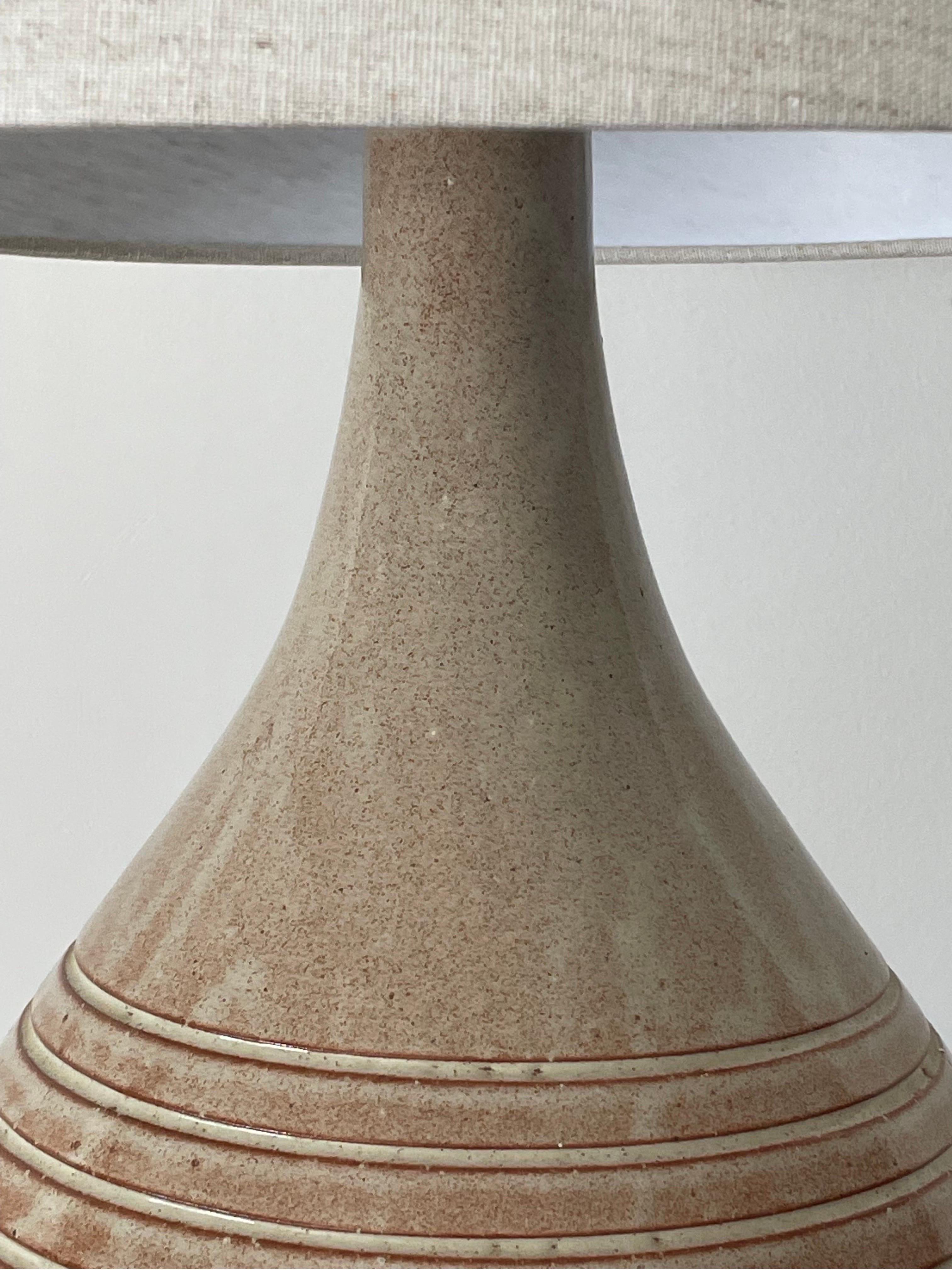 American Large Martz Lamp by Jane and Gordon Martz, Rose/ Blush Ceramic For Sale