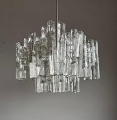 Large & Marvelous Shape Austria Kalmar Chandelier Iced Murano Glass & Nickel