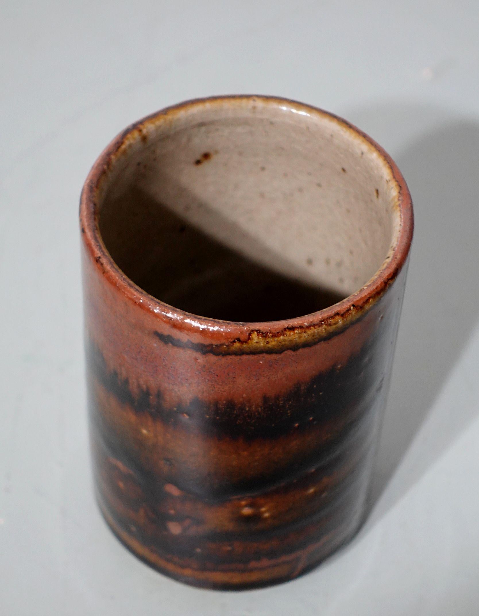 Stoneware Large Mashiko Cup Japanese Mid-Century Studio Pottery For Sale