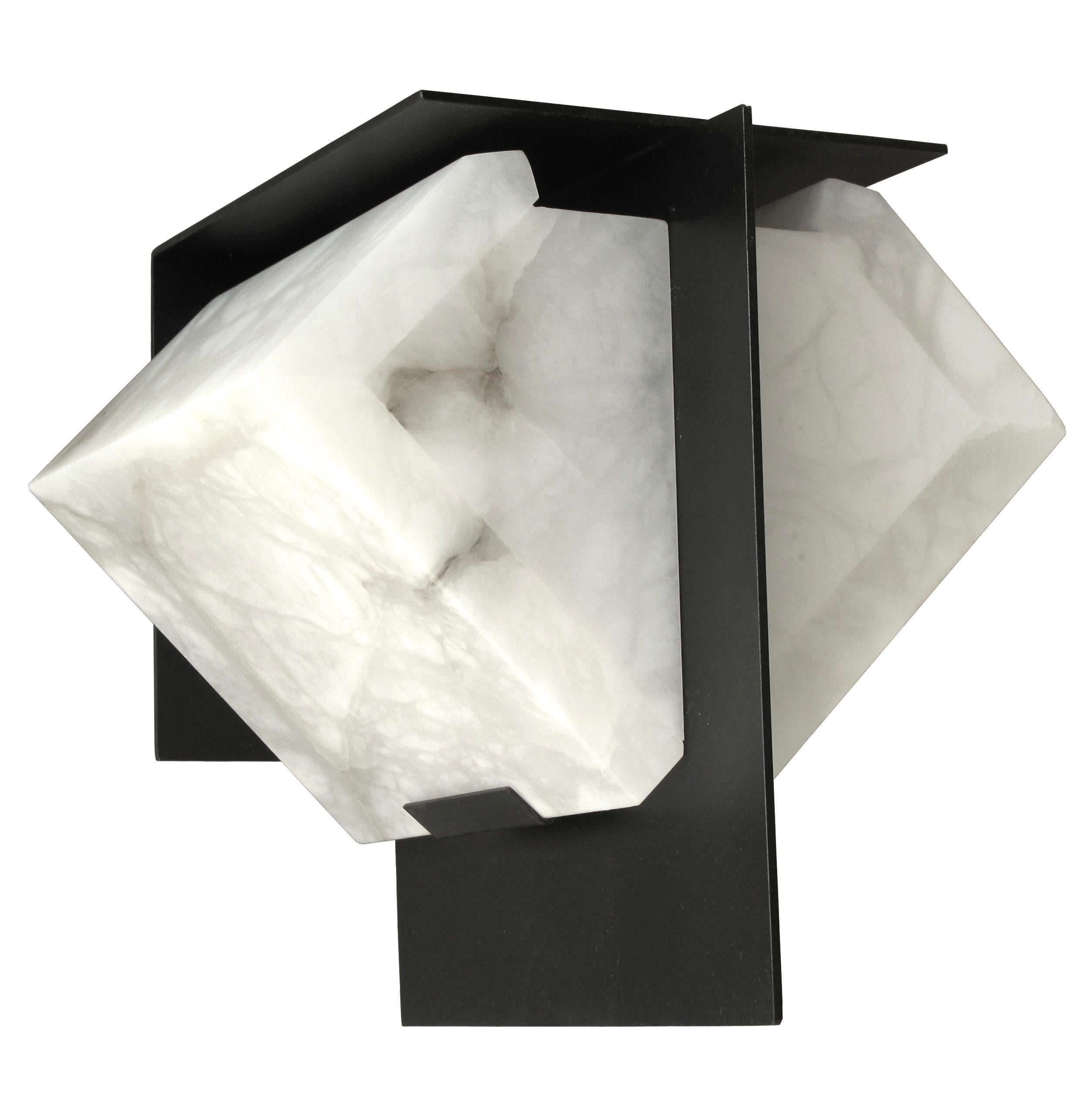 American Large 'Mask II' Model #230 Alabaster Sconce in the Manner of Pierre Chareau For Sale