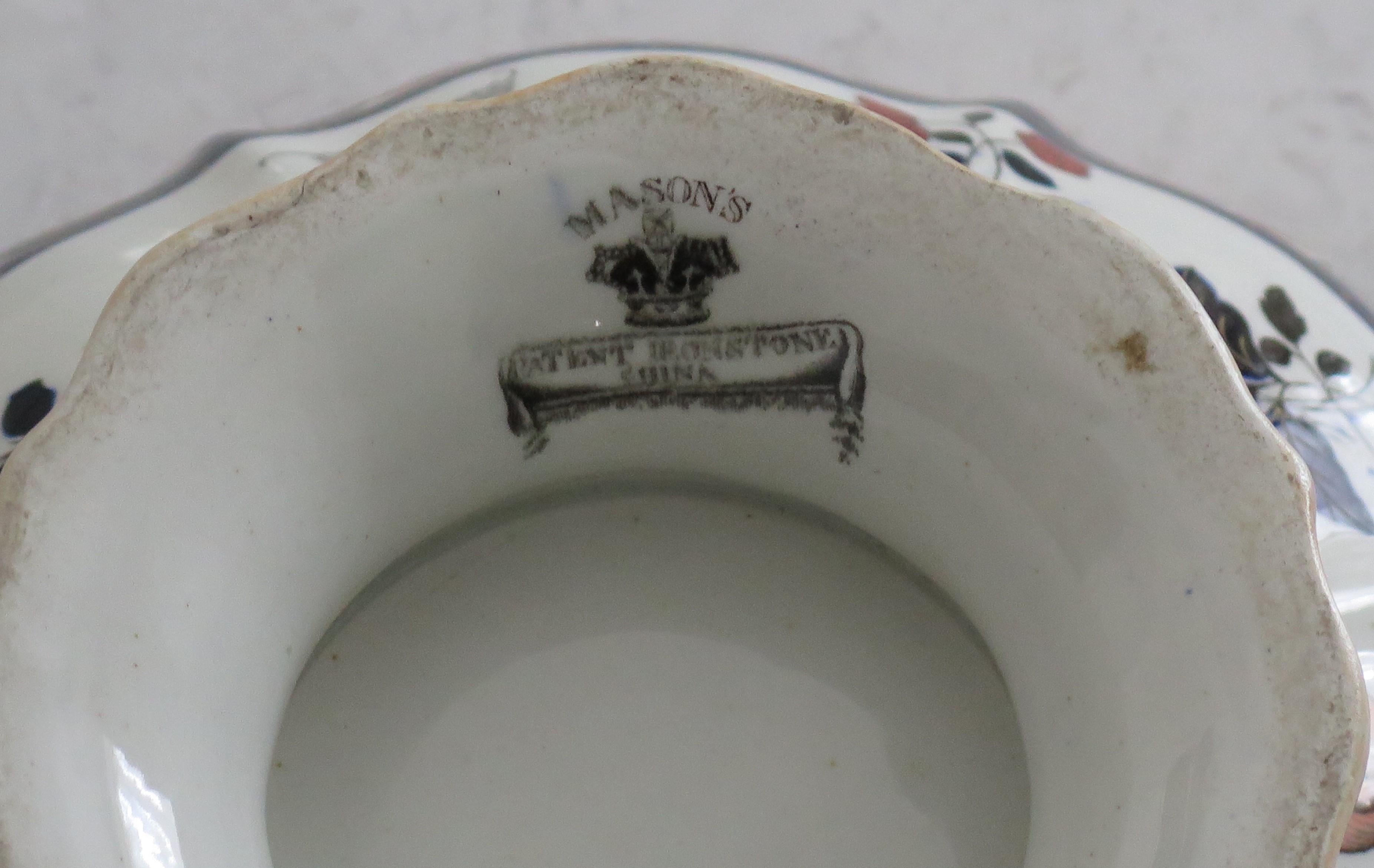 Large Mason's Ironstone Bowl in Chinoiserie Greek Key floral Pattern, circa 1838 6