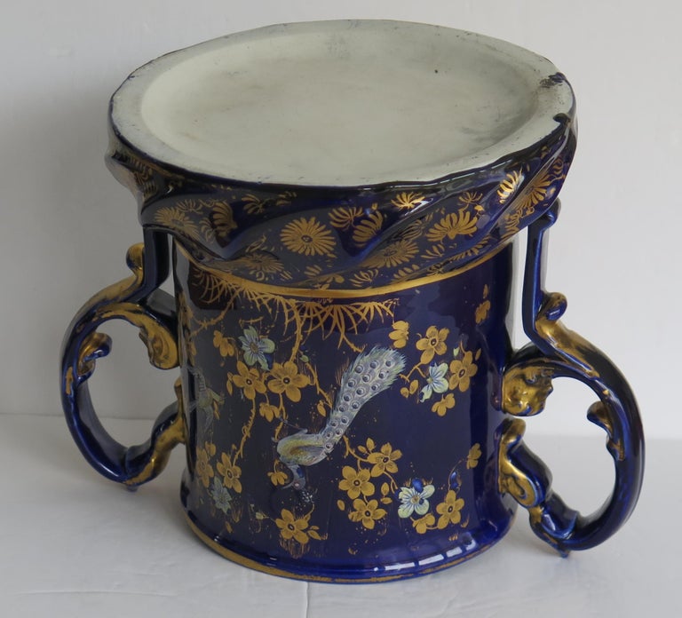 Large Masons Ironstone Two Handled Pot Hand Painted, Very Rare, circa 1820 For Sale 6