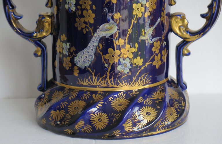 Georgian Large Masons Ironstone Two Handled Pot Hand Painted, Very Rare, circa 1820 For Sale