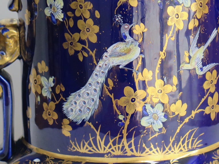 English Large Masons Ironstone Two Handled Pot Hand Painted, Very Rare, circa 1820 For Sale
