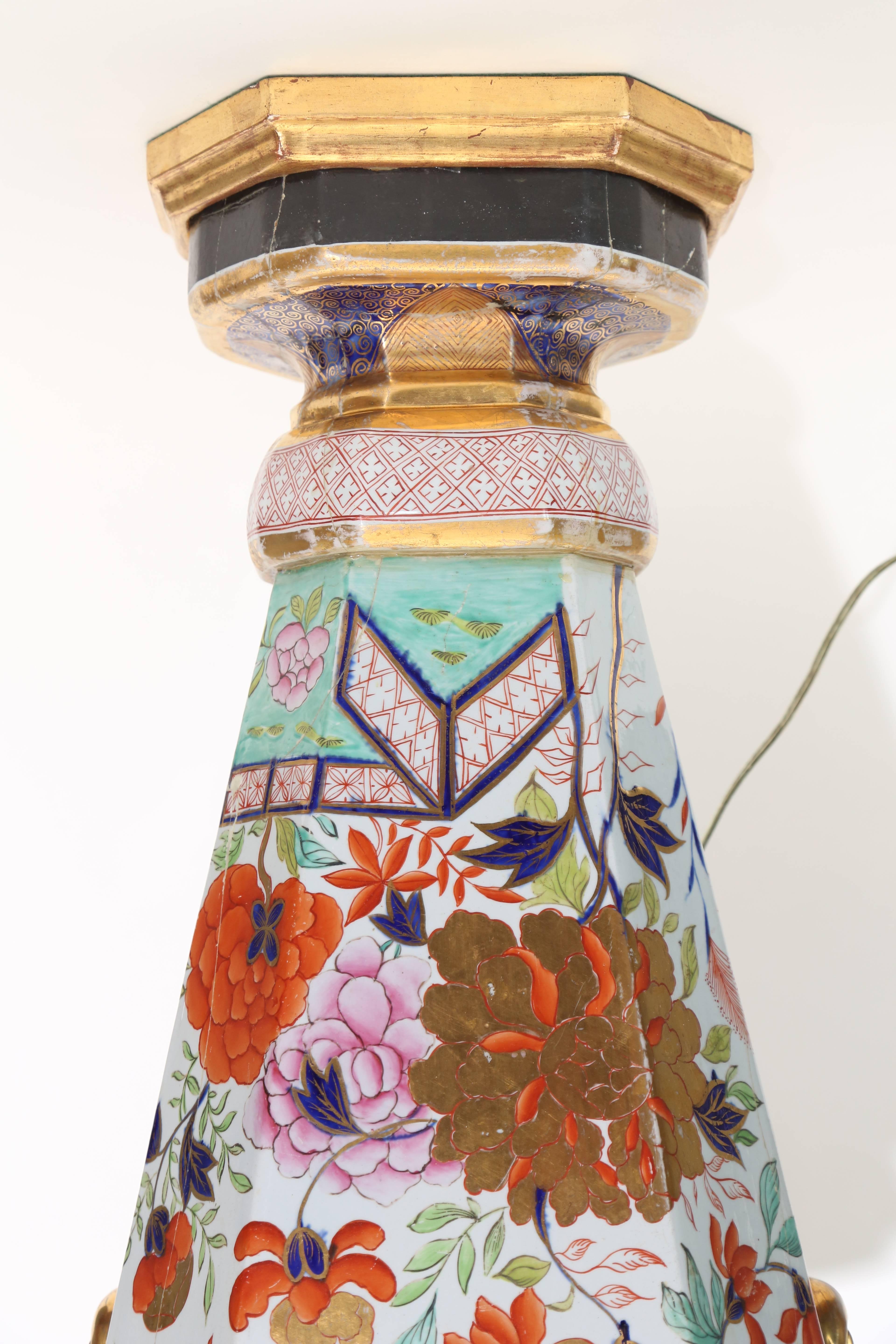 Large Mason's Ironstone Vase Mounted as a Lamp In Good Condition In New York, NY