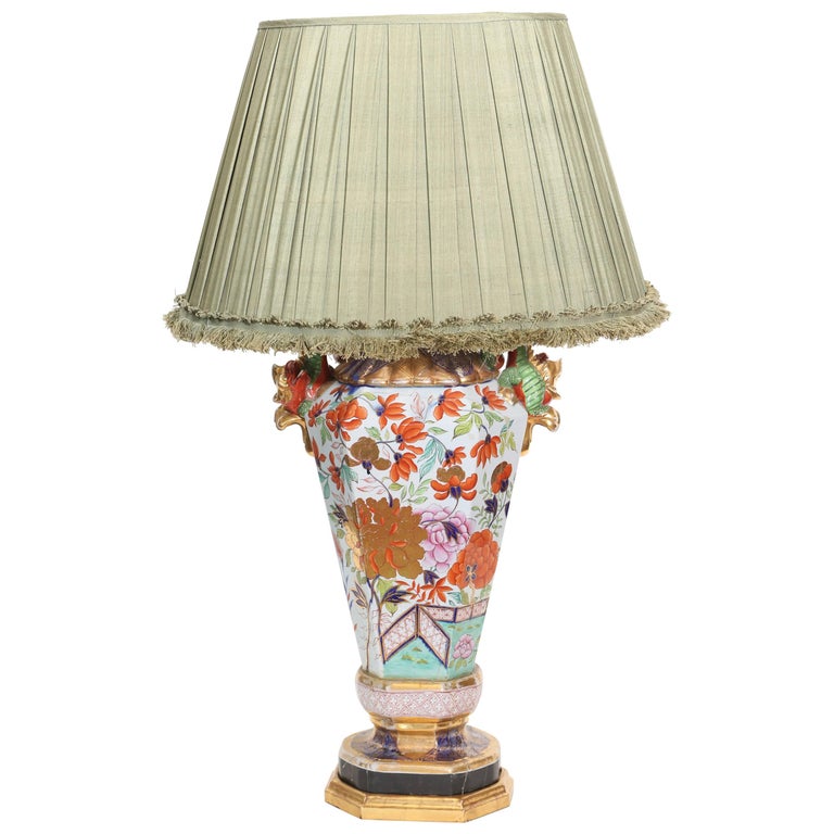 Large Mason's Ironstone Vase Mounted as a Lamp For Sale