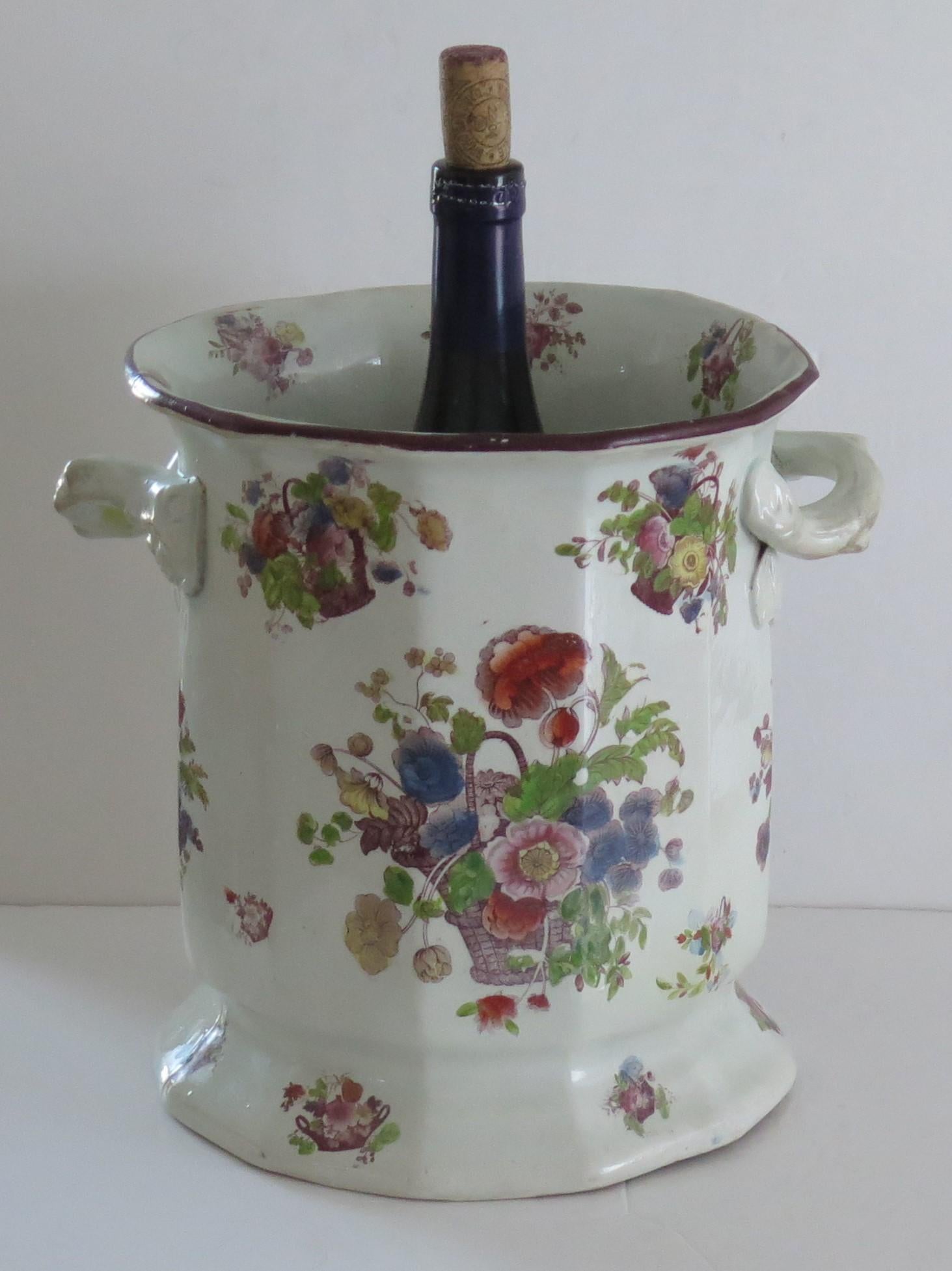 Large Masons Ironstone Wine Cooler or Ice Pail very rare, English circa 1818 For Sale 12