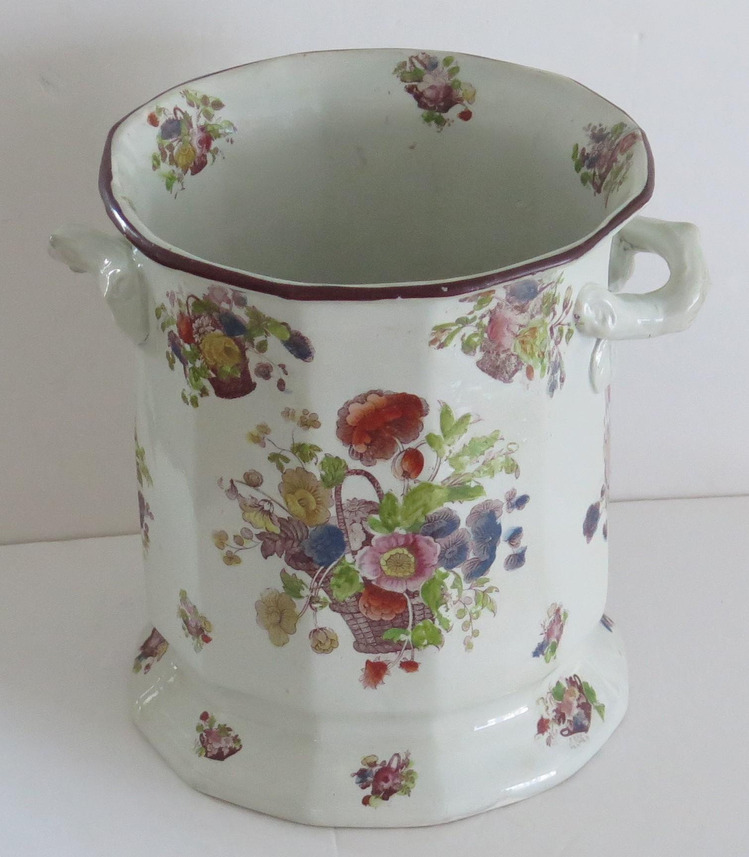 19th Century Large Masons Ironstone Wine Cooler or Ice Pail very rare, English circa 1818 For Sale