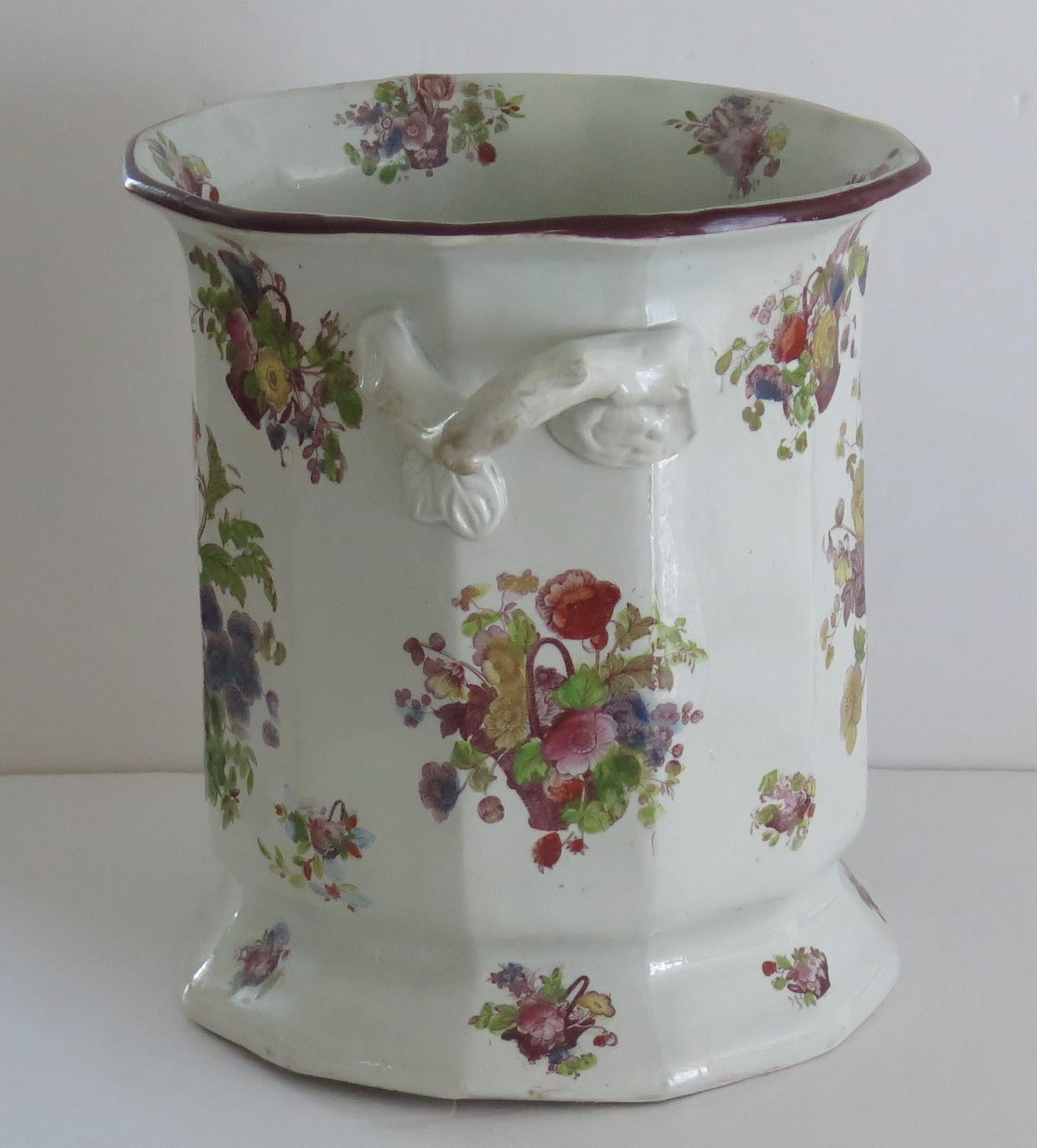 Large Masons Ironstone Wine Cooler or Ice Pail very rare, English circa 1818 For Sale 2