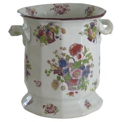 Rare Georgian Masons Ironstone Large Wine Cooler or Ice Pail, English circa 1818