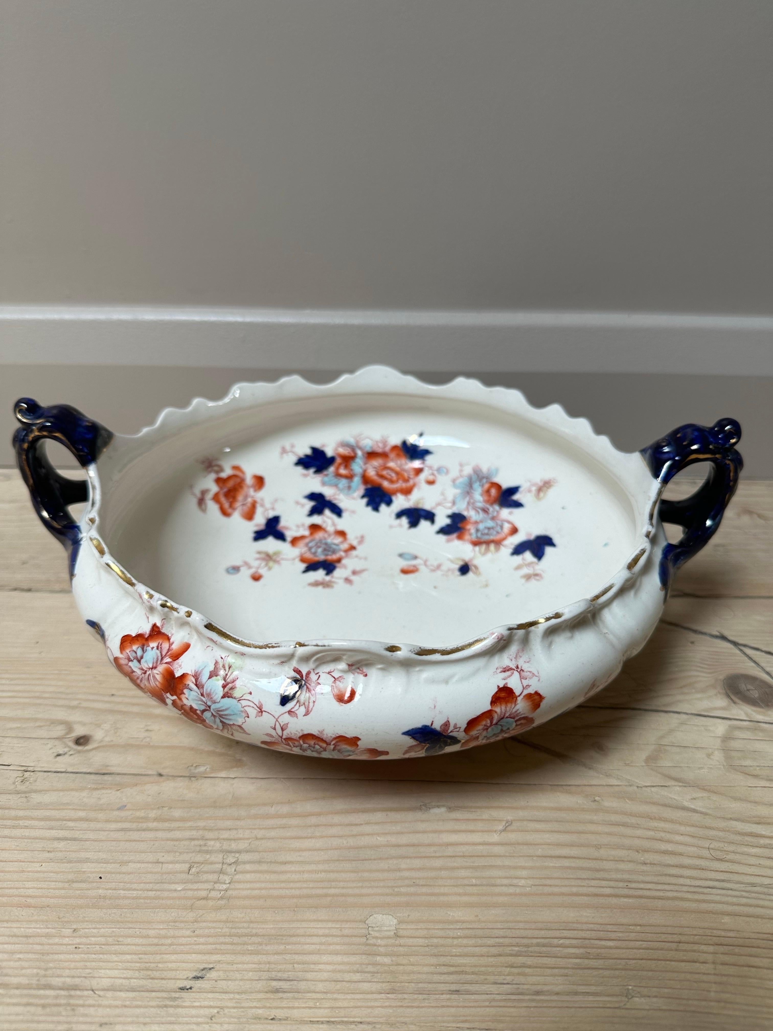 Großer Mason's Mandalay Blue Louis Dessertteller, blau, rot & gold geblümt, 1813 im Angebot 4