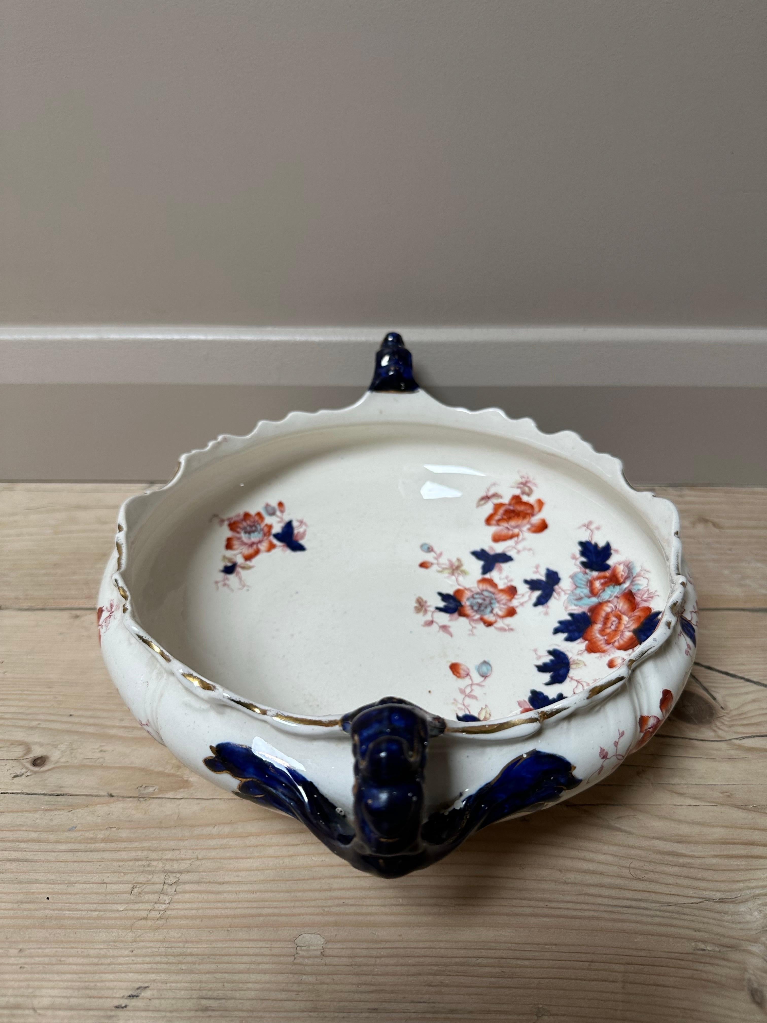 Großer Mason's Mandalay Blue Louis Dessertteller, blau, rot & gold geblümt, 1813 im Angebot 5