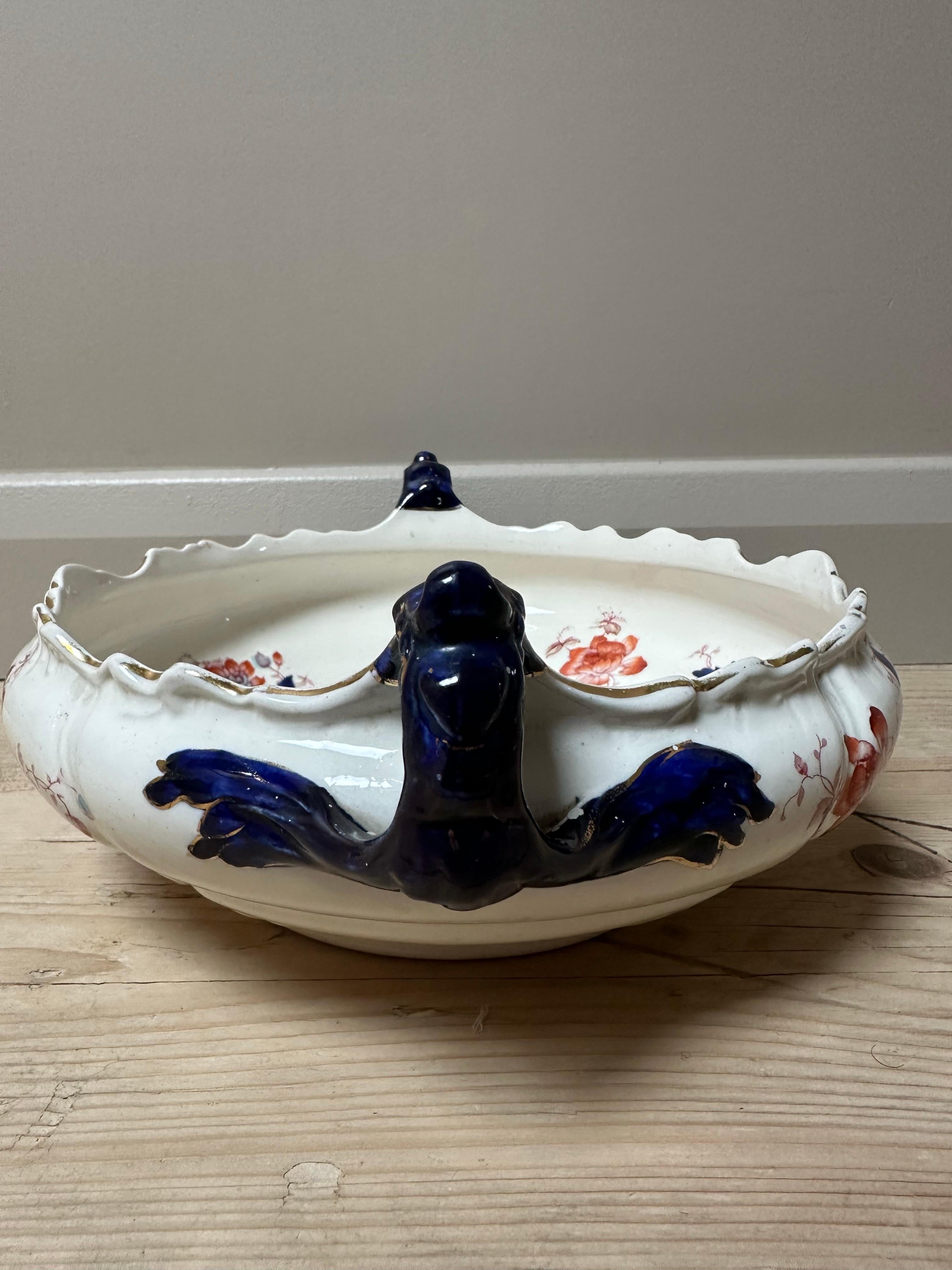 Großer Mason's Mandalay Blue Louis Dessertteller, blau, rot & gold geblümt, 1813 im Angebot 6