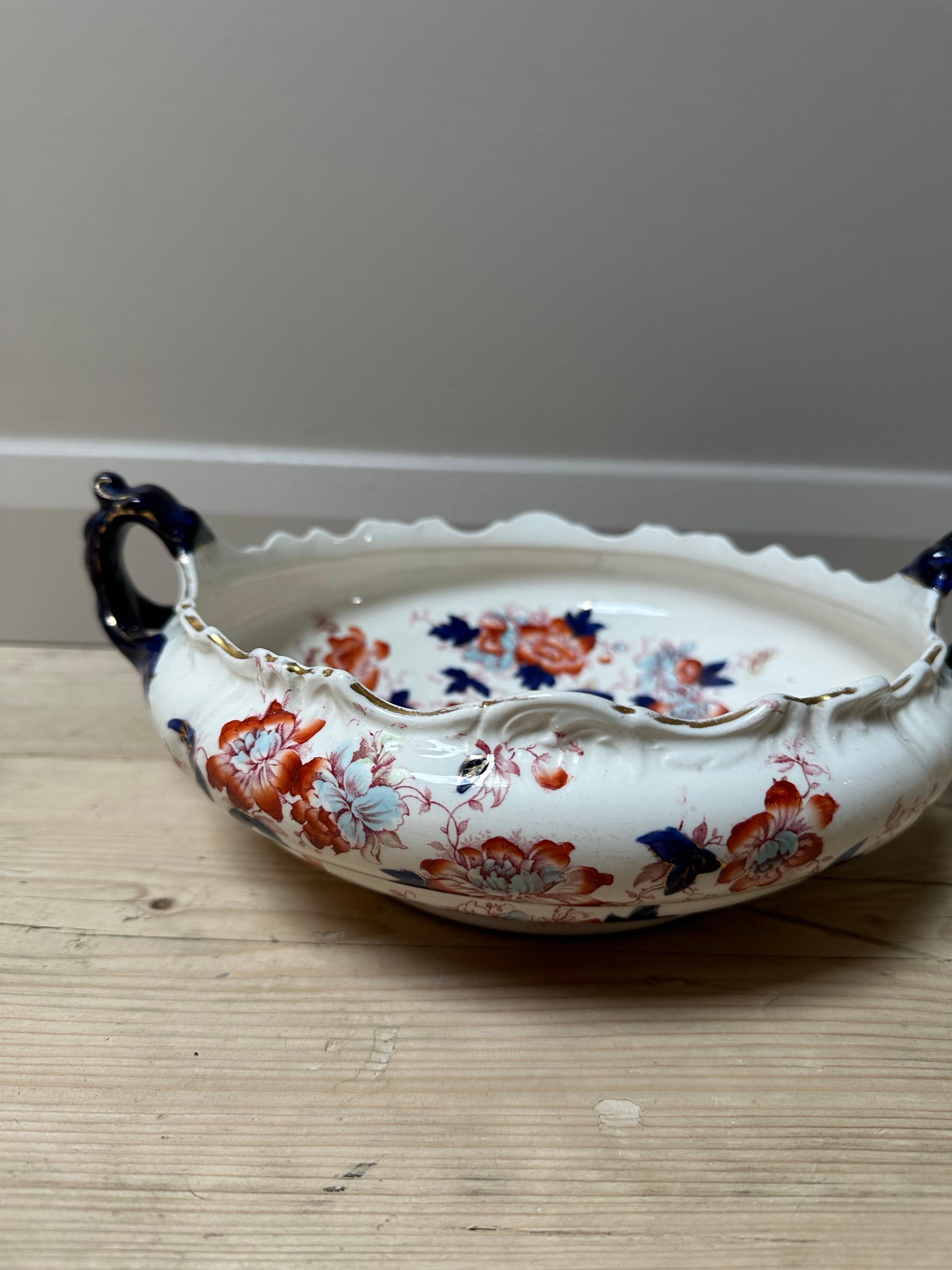 Großer Mason's Mandalay Blue Louis Dessertteller, blau, rot & gold geblümt, 1813 im Angebot 7