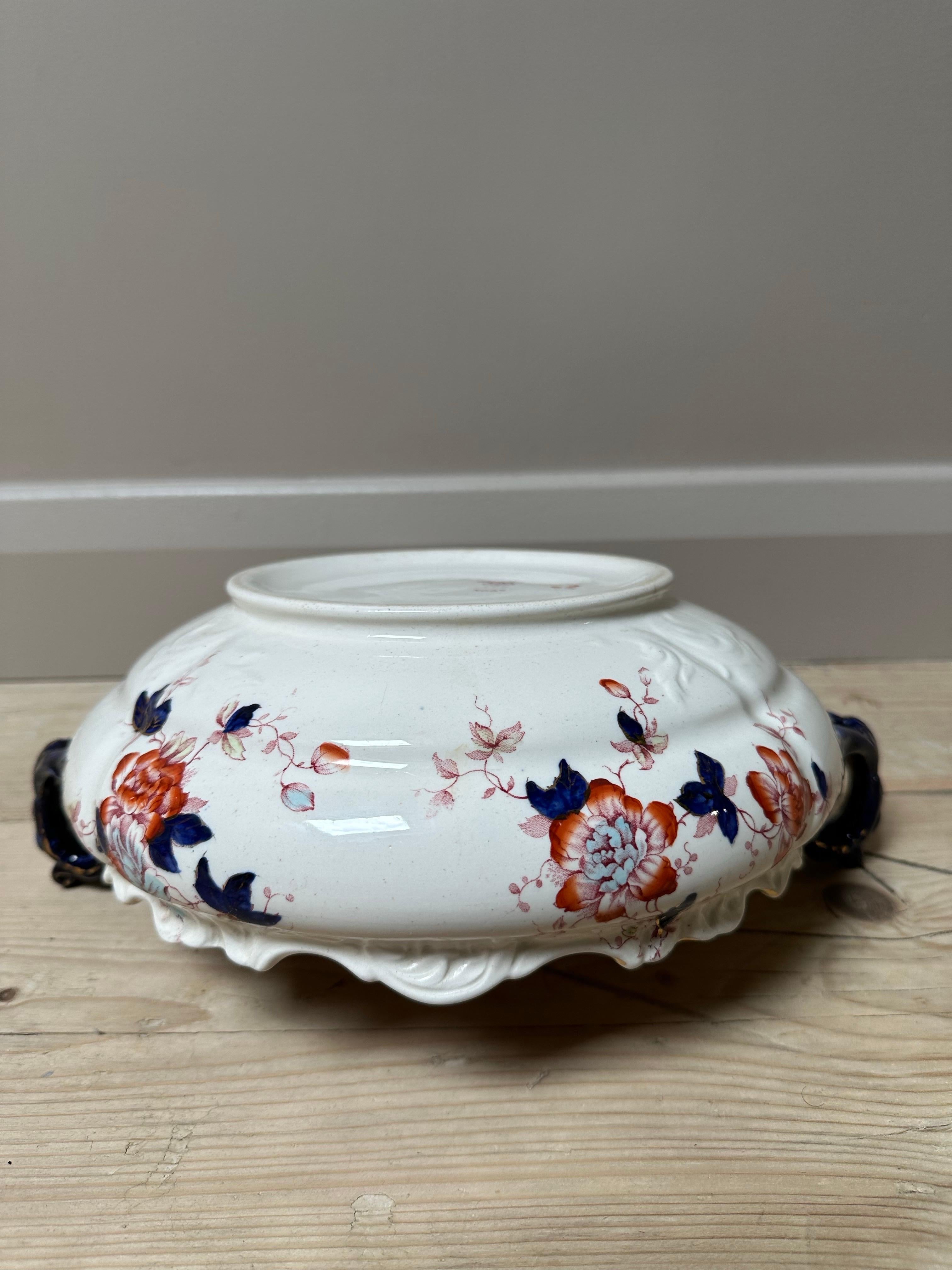 Großer Mason's Mandalay Blue Louis Dessertteller, blau, rot & gold geblümt, 1813 im Angebot 8