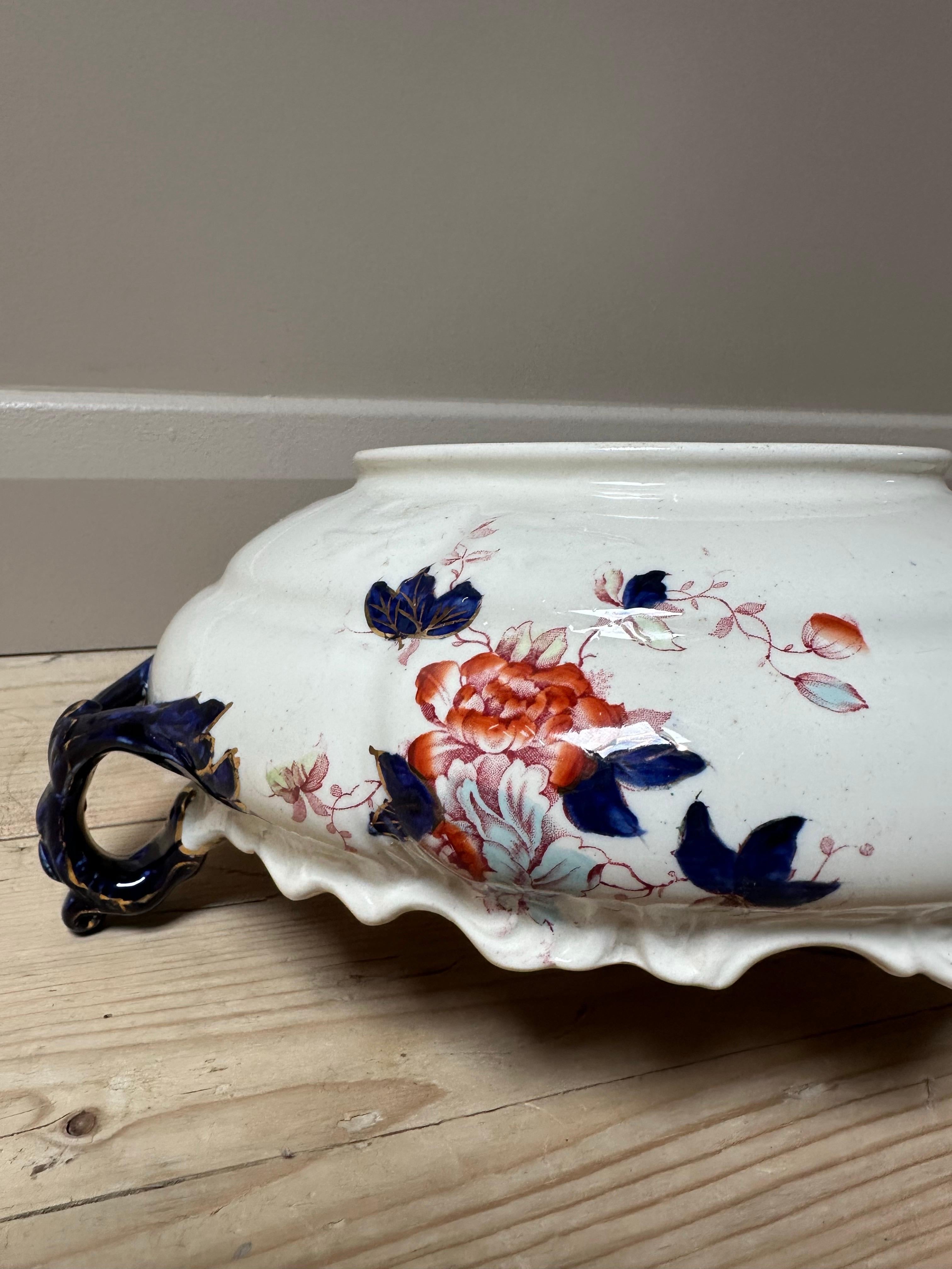 Großer Mason's Mandalay Blue Louis Dessertteller, blau, rot & gold geblümt, 1813 im Angebot 10