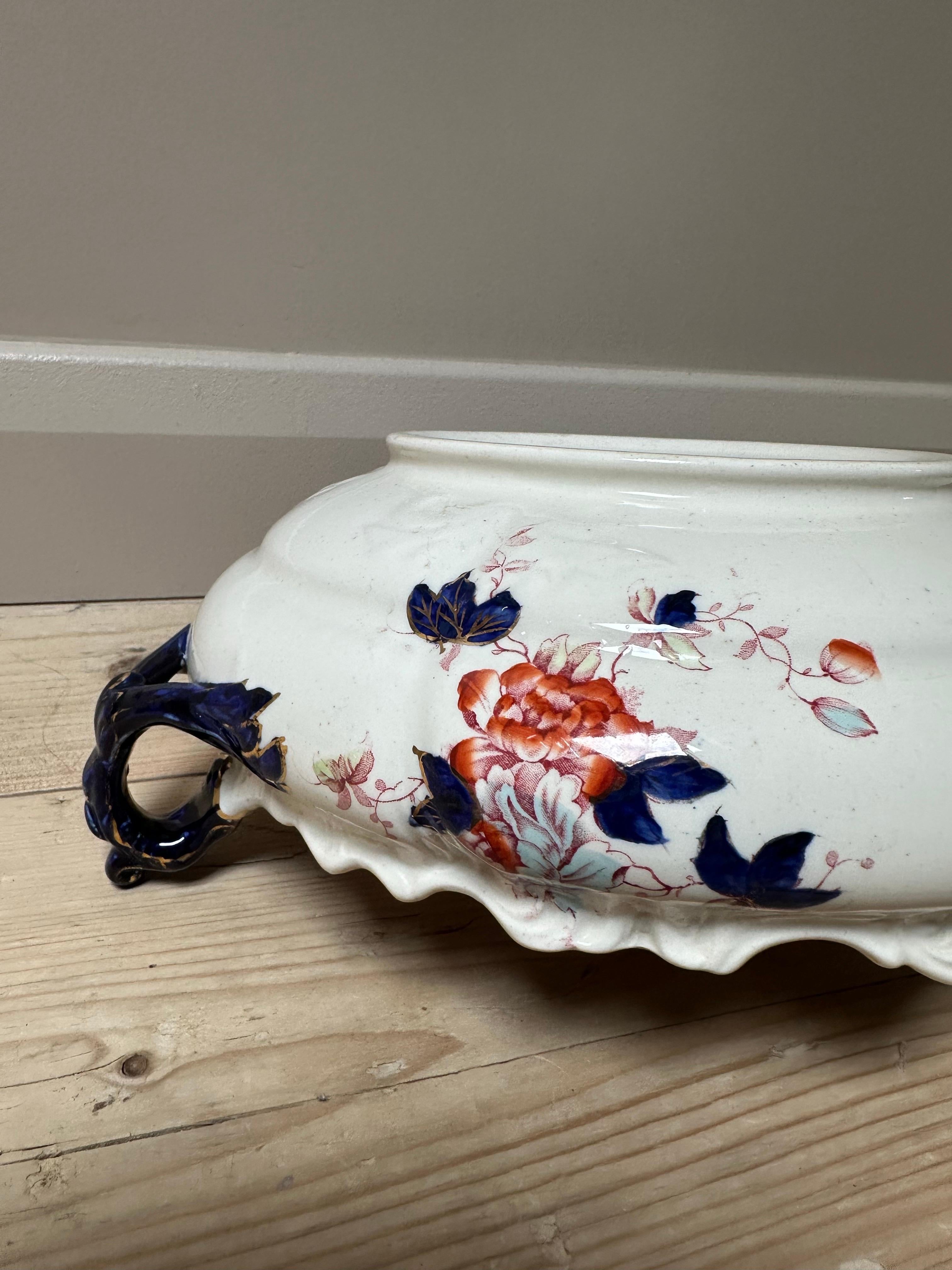 Großer Mason's Mandalay Blue Louis Dessertteller, blau, rot & gold geblümt, 1813 im Angebot 11