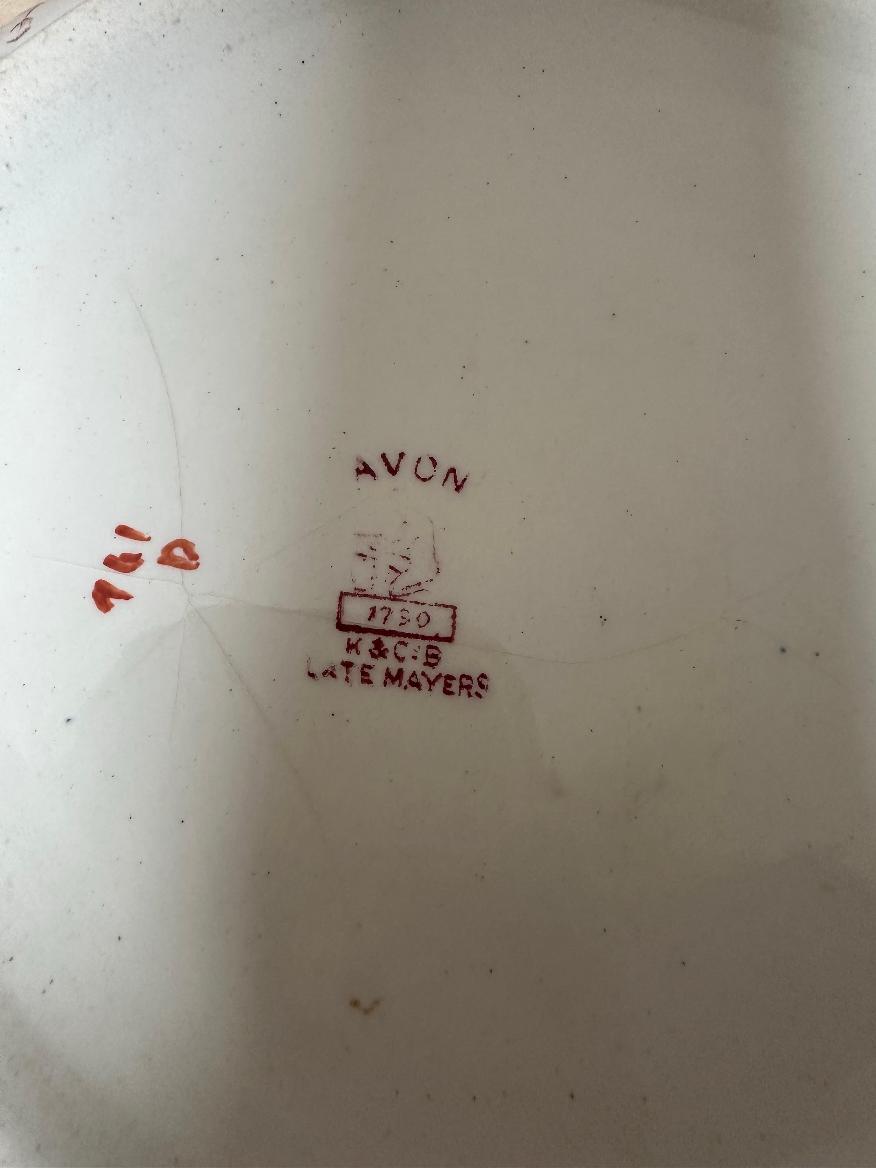 Großer Mason's Mandalay Blue Louis Dessertteller, blau, rot & gold geblümt, 1813 im Angebot 12