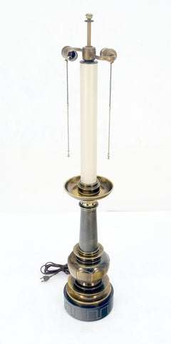 Large Massive 40" Tall Patinated Brass Table Lamp by Stiffel Quality MINT