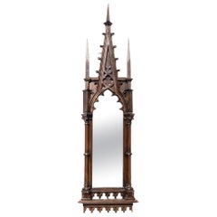 Grande/massiccio Antique Mirror del XVII secolo, chiesa/castello di epoca gotica