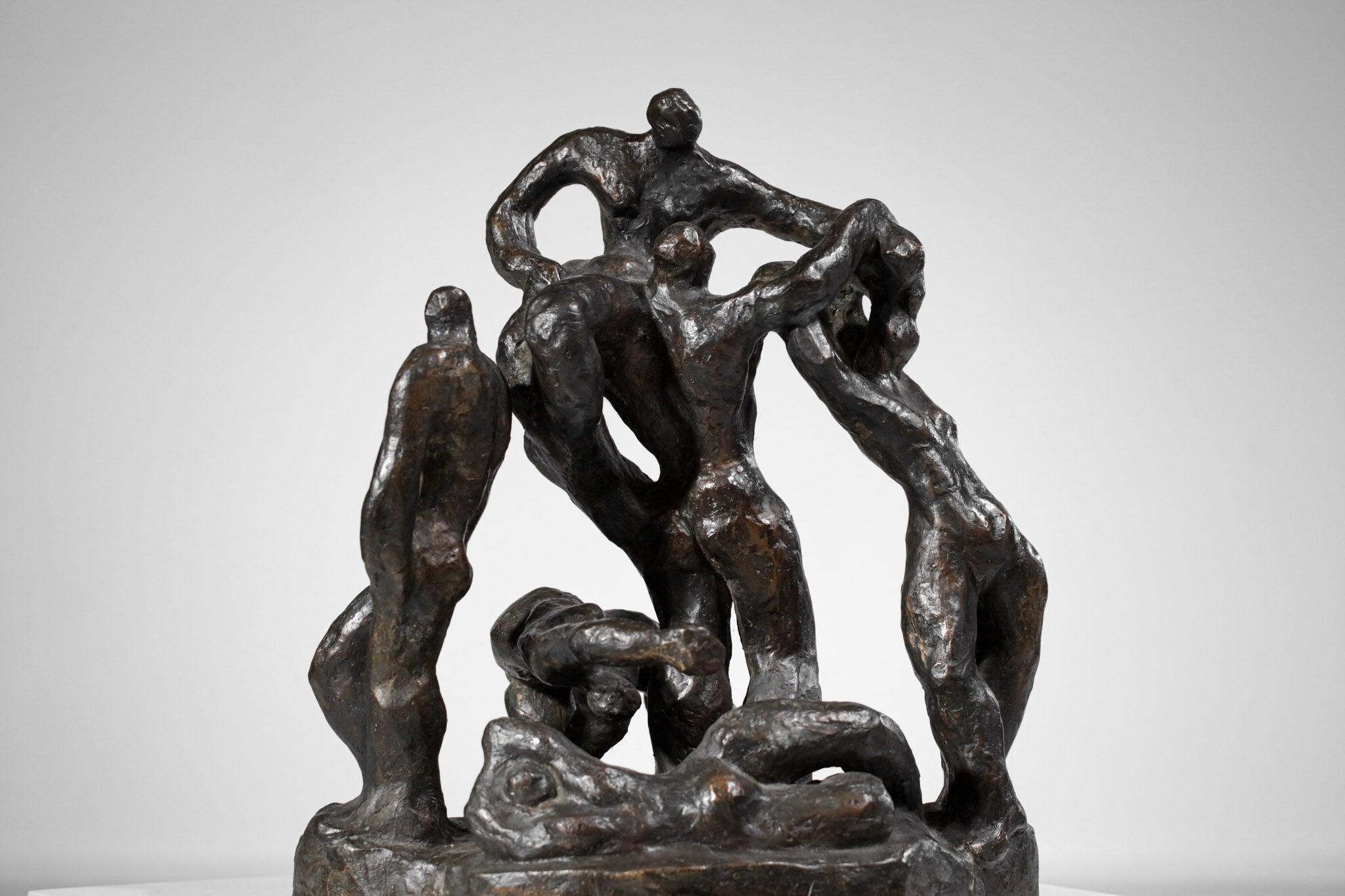 Large Massive Bronze Sculpture by the Portuguese Artist Gloria Morena F297 For Sale 14