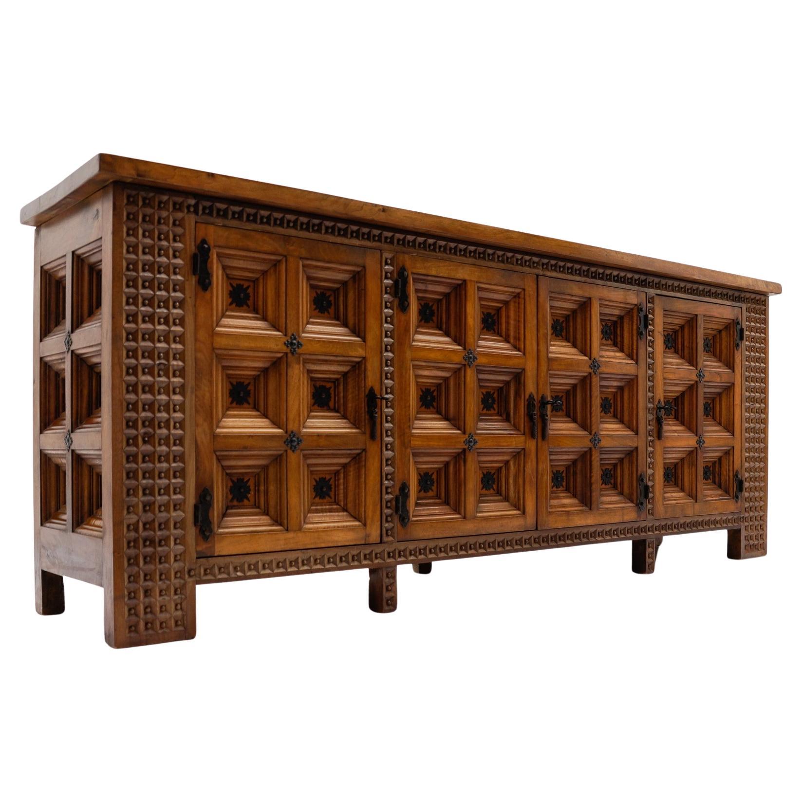 Large Massive Brutalist Rustical 3D Sideboard, 1960s