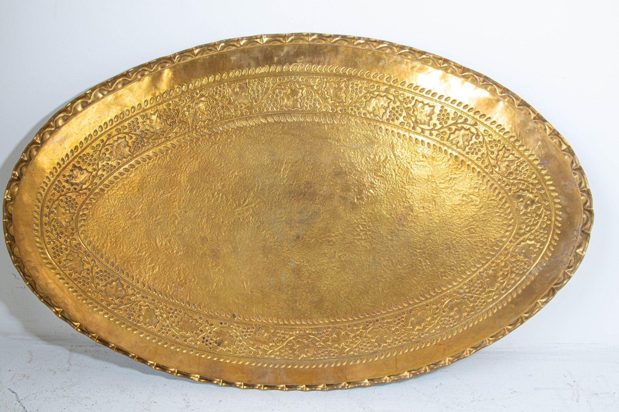 extra large brass tray