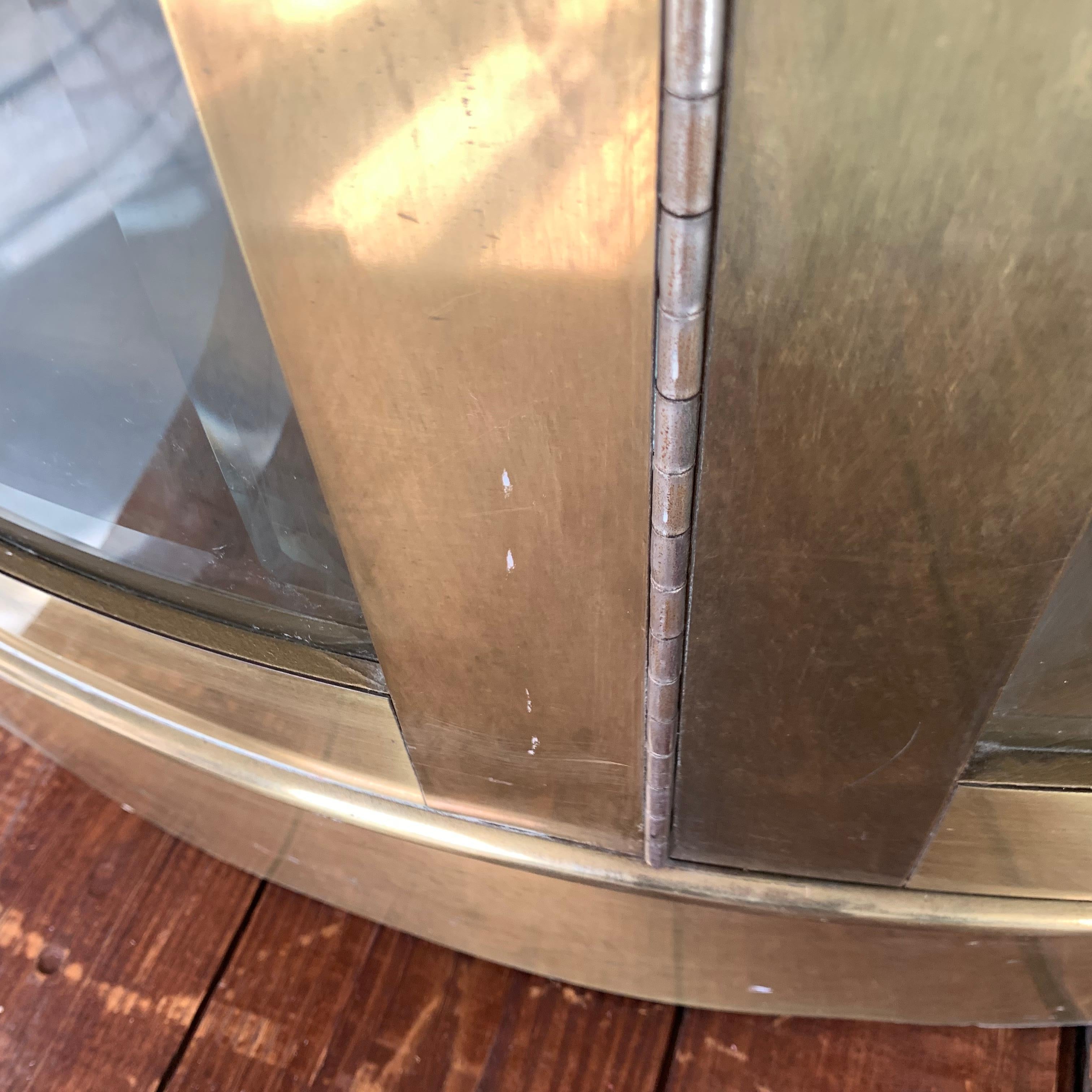 Large Mastercraft Brass Demilune Vitrine 6