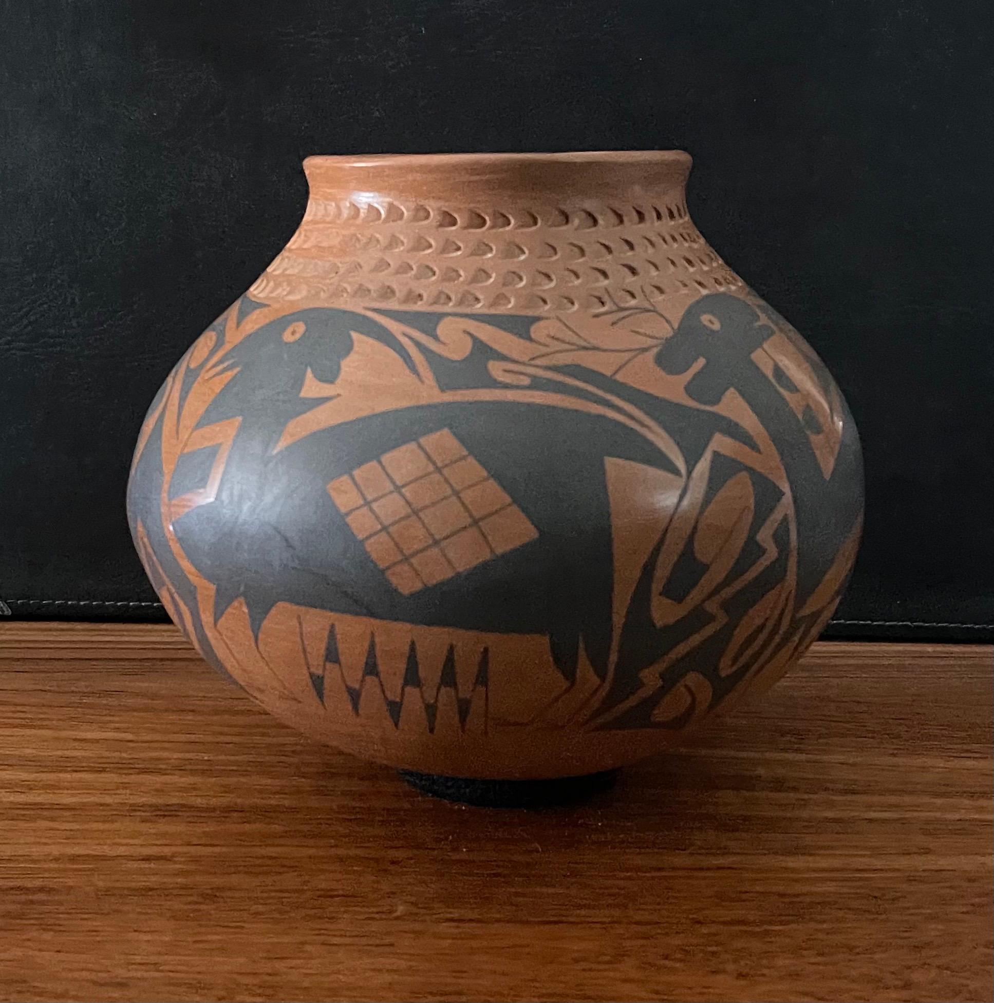 Mexican Large Mata Ortiz Polychrome Pottery Vessel by Daniel Gonzales
