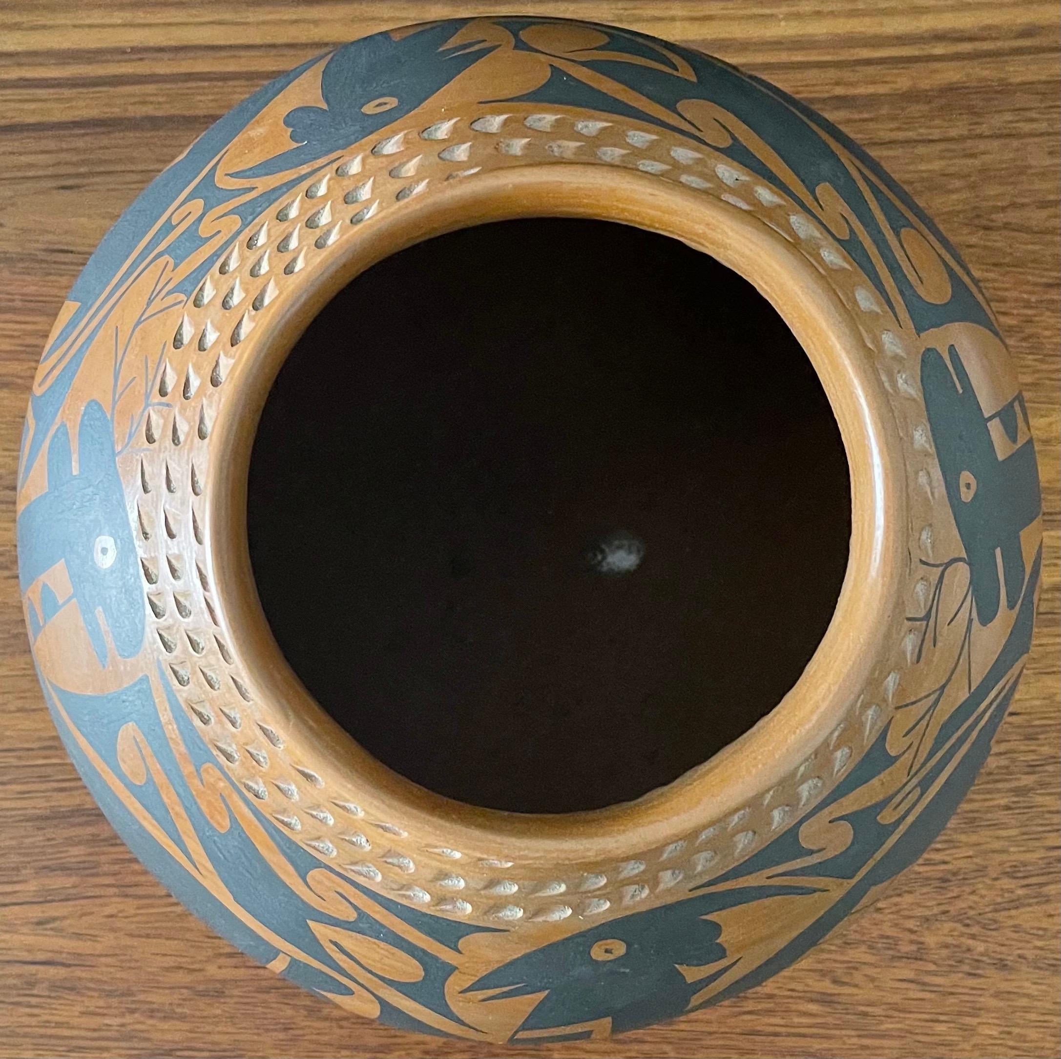 20th Century Large Mata Ortiz Polychrome Pottery Vessel by Daniel Gonzales
