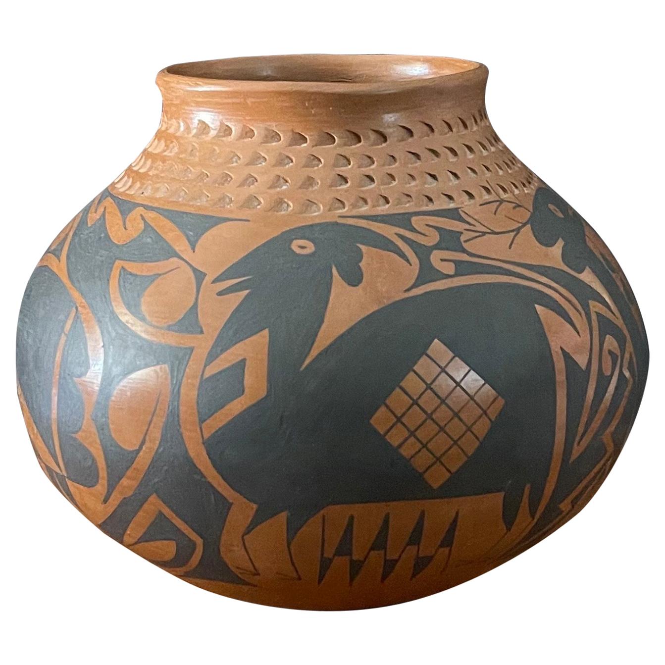 Large Mata Ortiz Polychrome Pottery Vessel by Daniel Gonzales