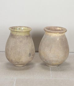 Large Matched Pair of Early 19th Century Biot Olive Jars