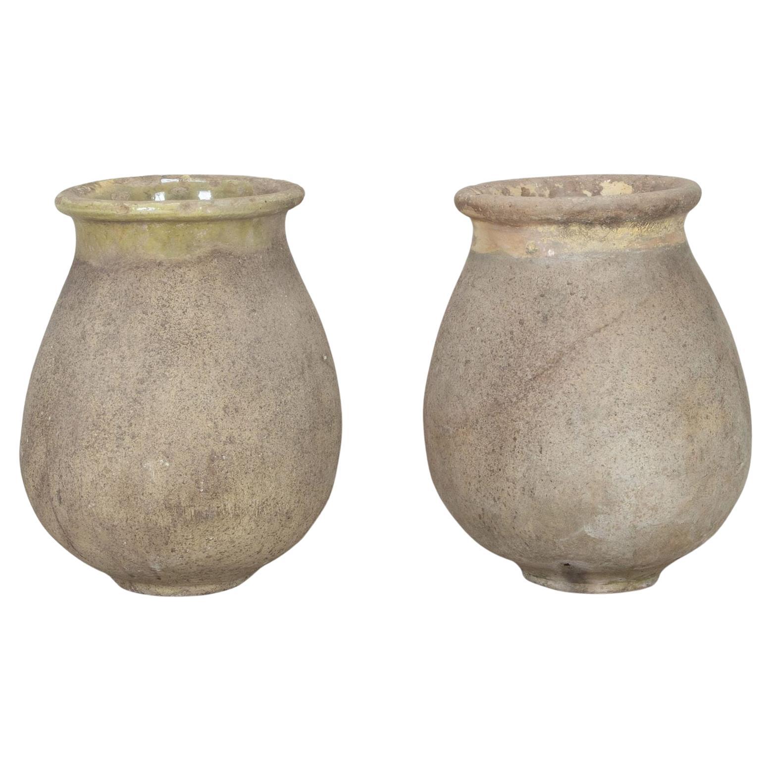 Grande coppia di vasi per olive Biot dell'inizio del XIX secolo