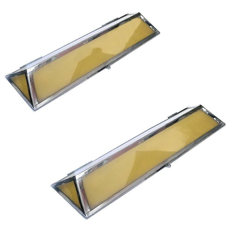 Large Matching Pair of English Art Deco Cinema Wall Lights at 1stDibs