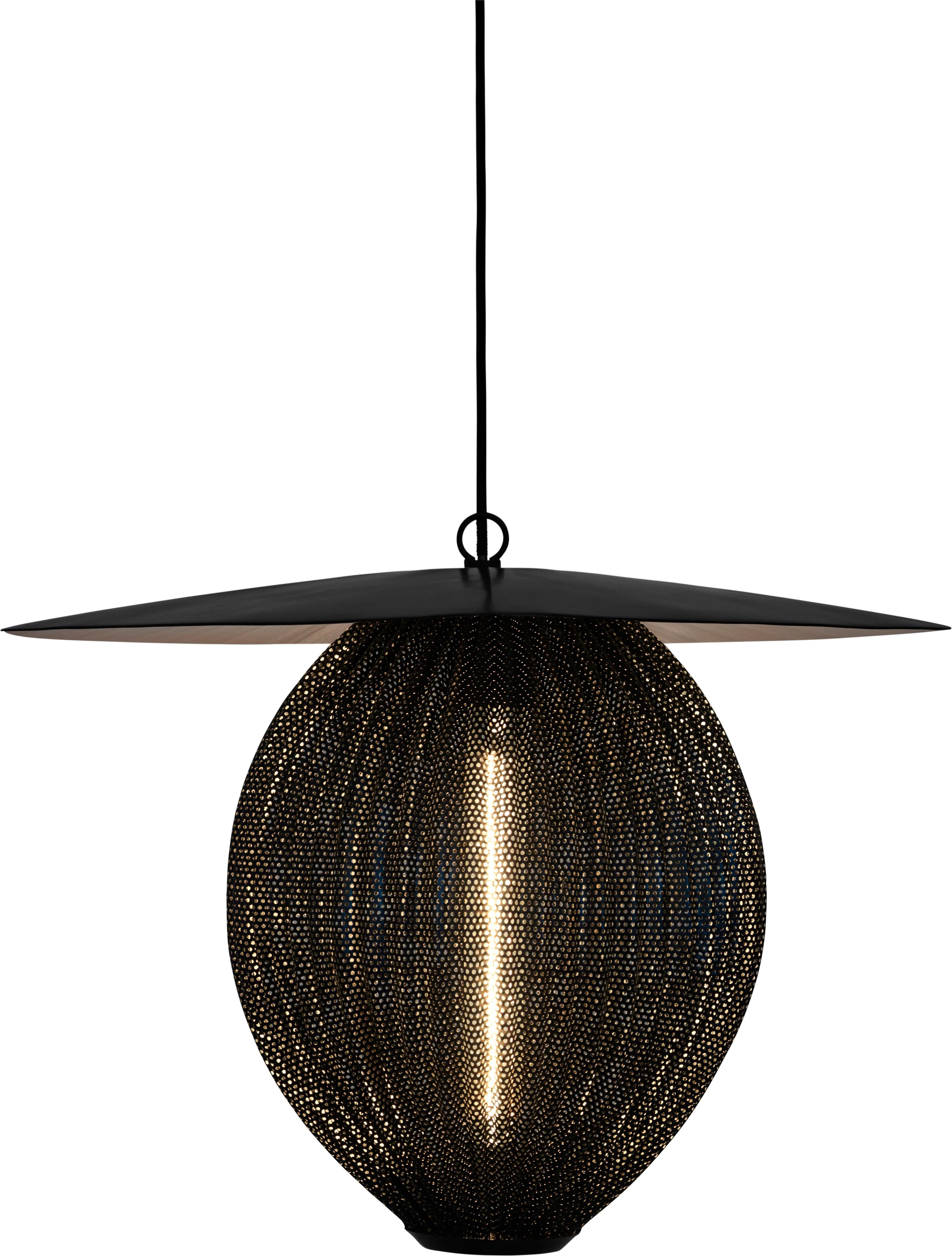 French Large Mathieu Matégot 'Satellite' Pendant in Black For Sale