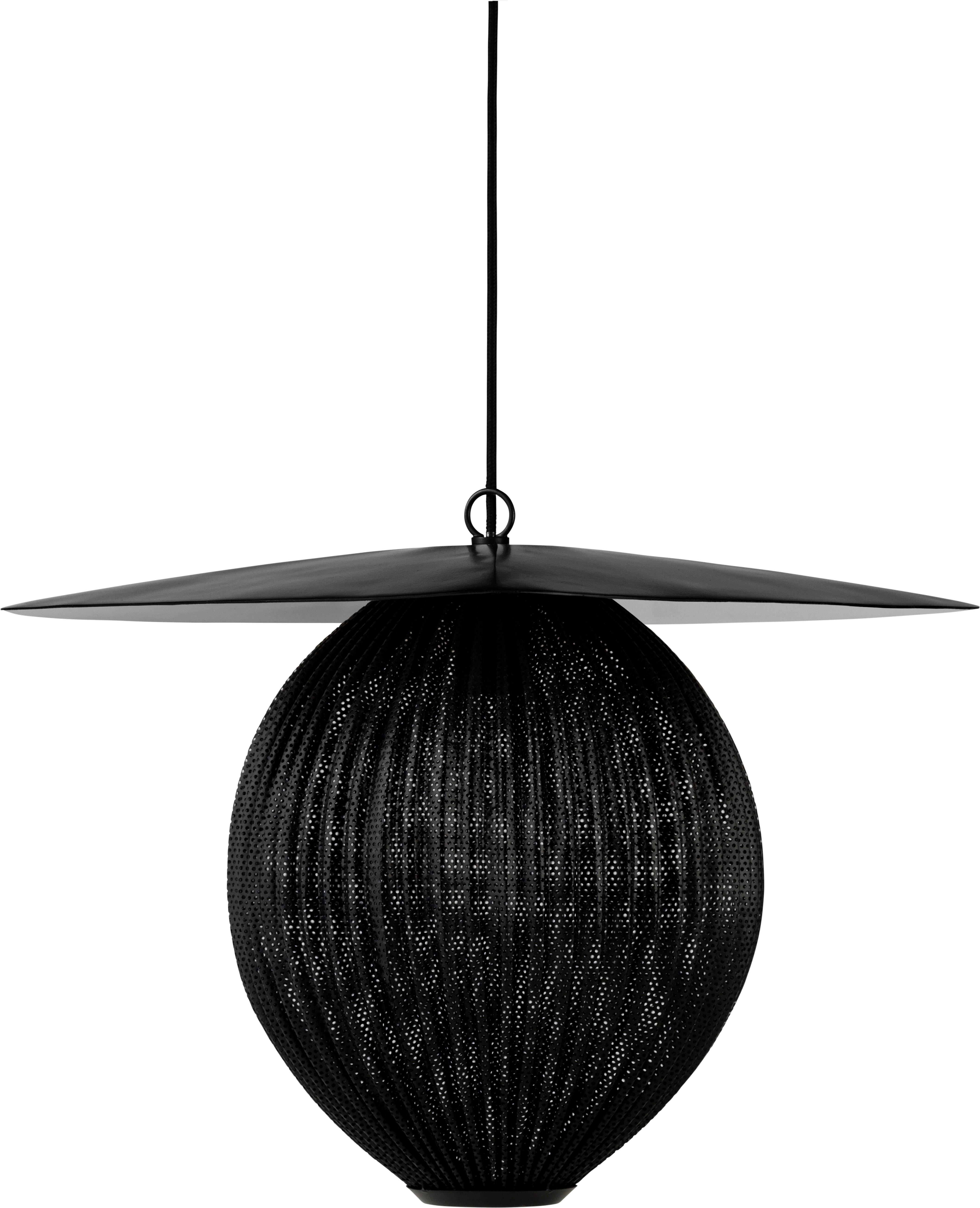 Powder-Coated Large Mathieu Matégot 'Satellite' Pendant in Black For Sale