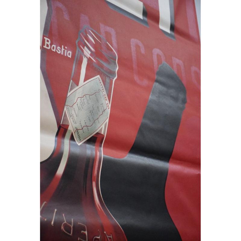 Grande affiche publicitaire de Mattei Cap Corse par Rene His, années 1950 en vente 5