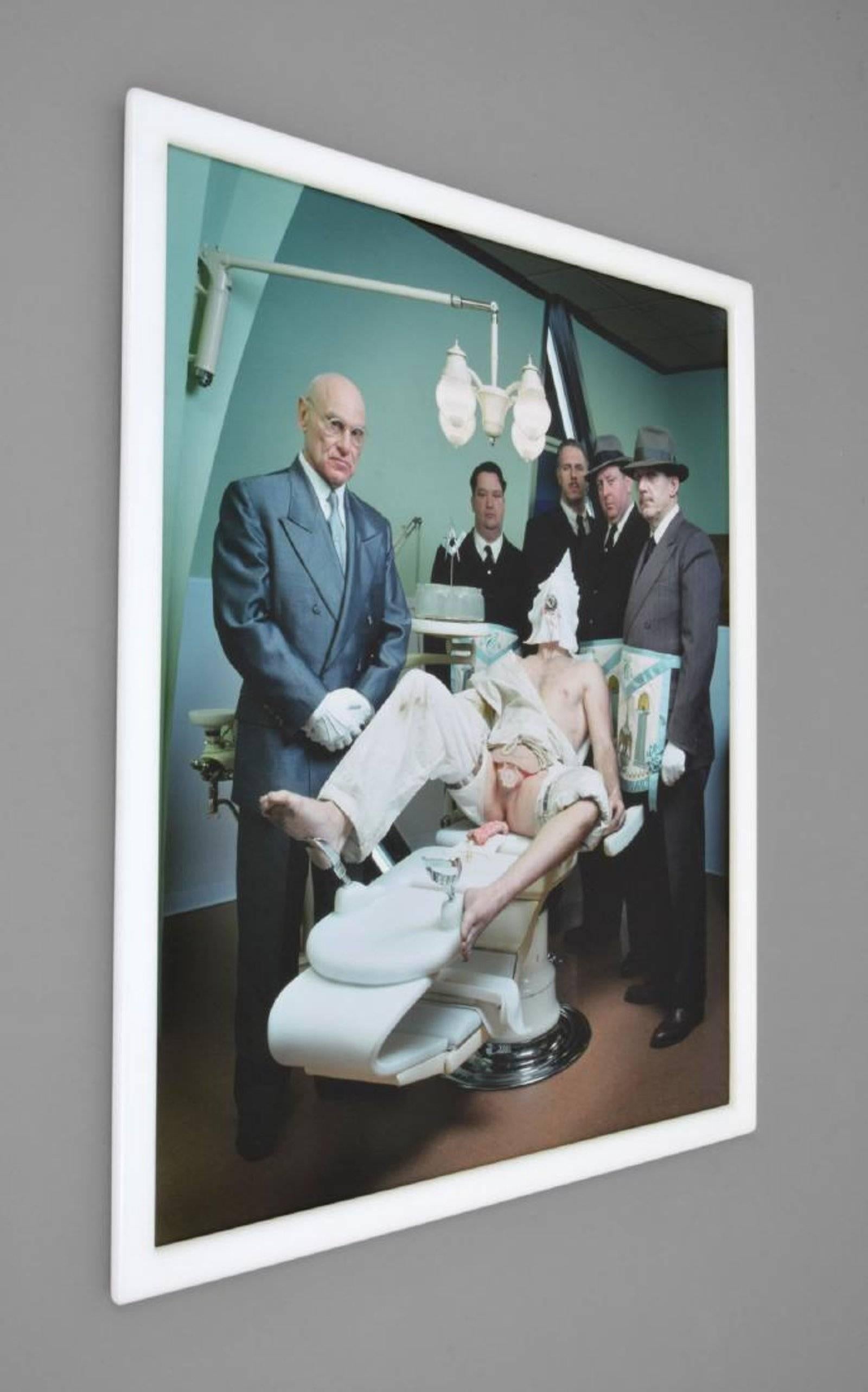 Work is from the third Cremaster series, titled I Die Daily by Matthew Barney (b. 1967). Work is flush mounted to Plexiglass, in original acrylic frame. An example of this work was exhibited at the Solomon R. Guggenheim Museum Matthew Barney: The