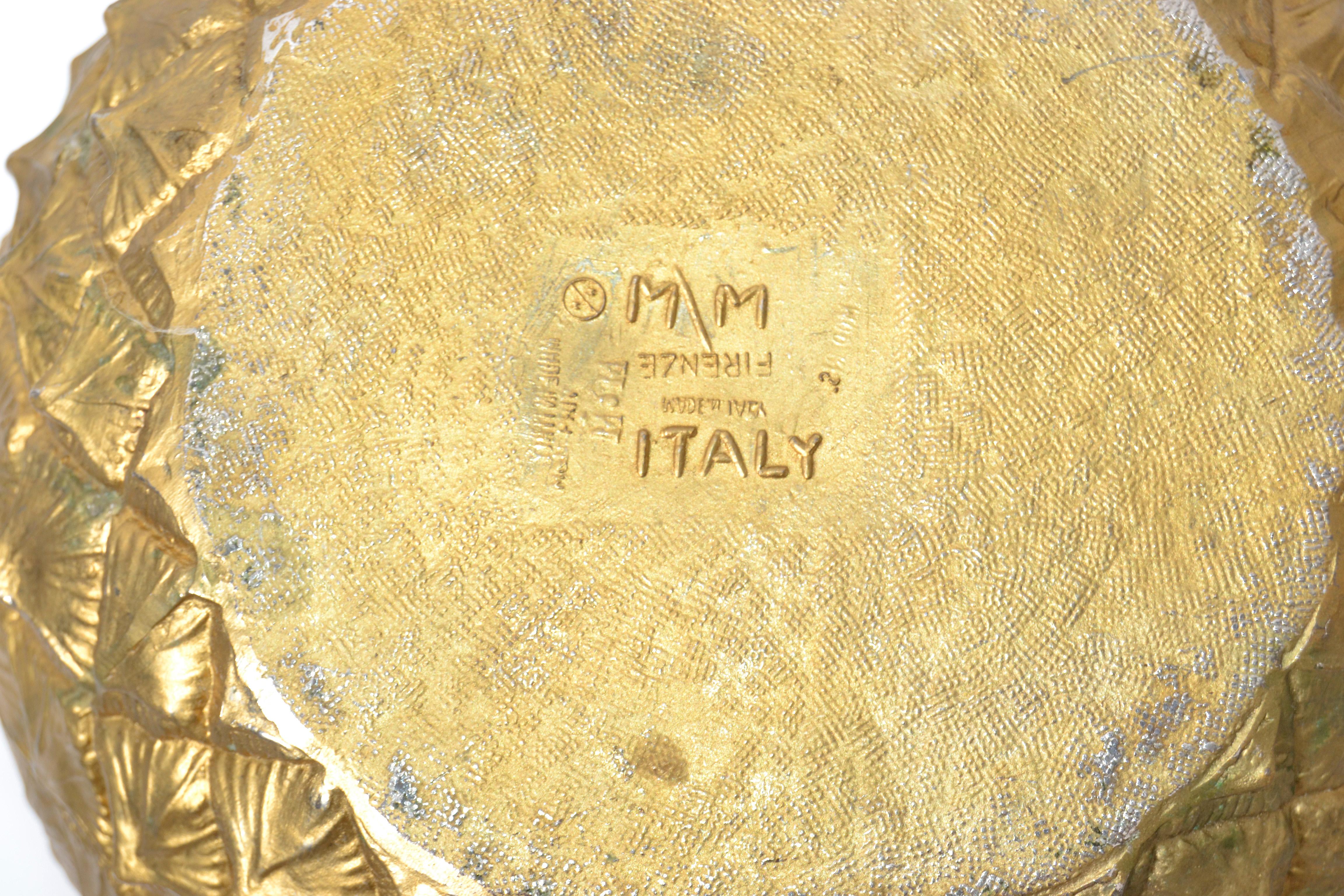 Large Mauro Manetti Gold Plate Pineapple Ice Bucket Mid-Century Modern, Italy 3