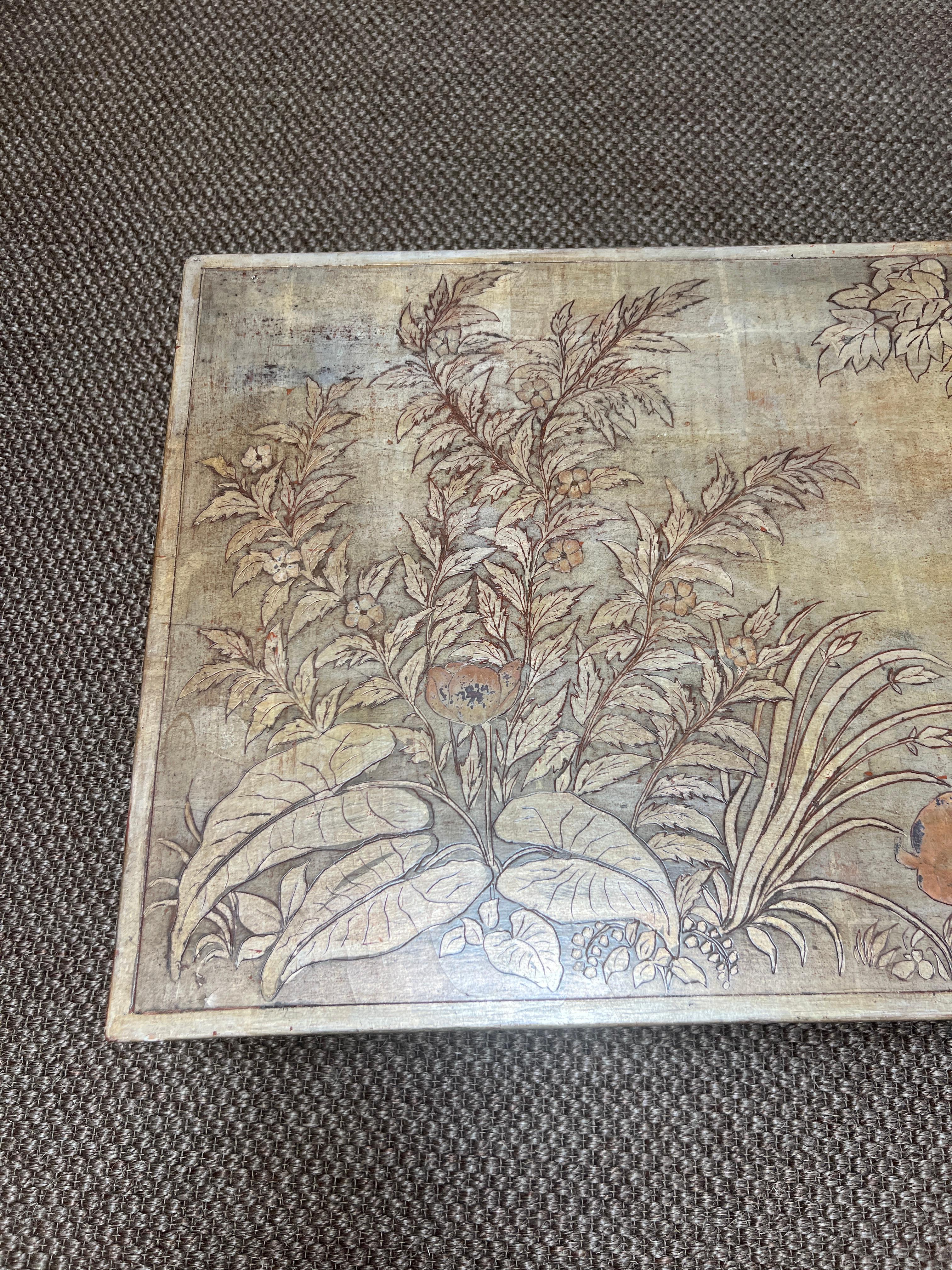 XX secolo Grande tavolino Max Kuehne con cervo e foresta in vendita