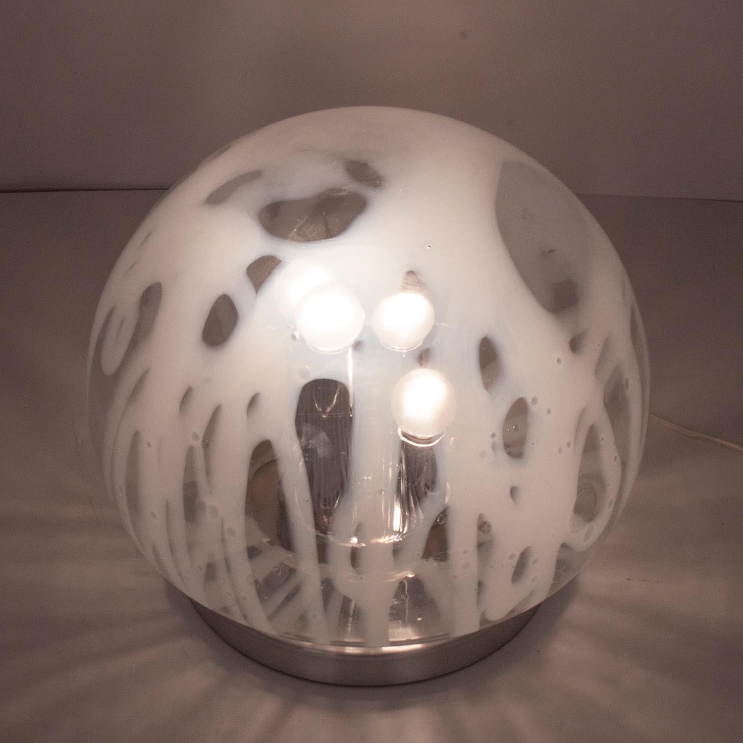 Large Mazzega 1970s Table Lamp, Murano Glass, Italy 1