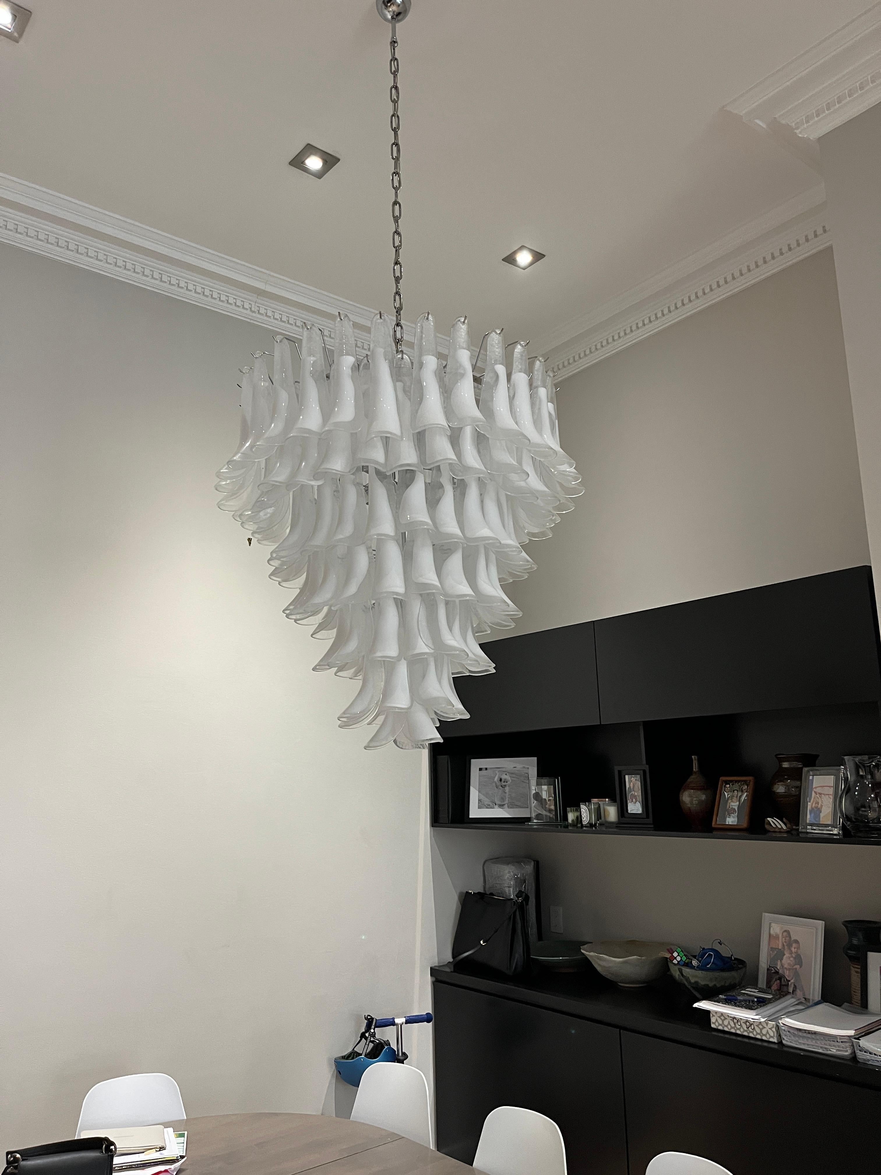Mid-Century Modern Large Mazzega 7-tier Petal Chandelier For Sale